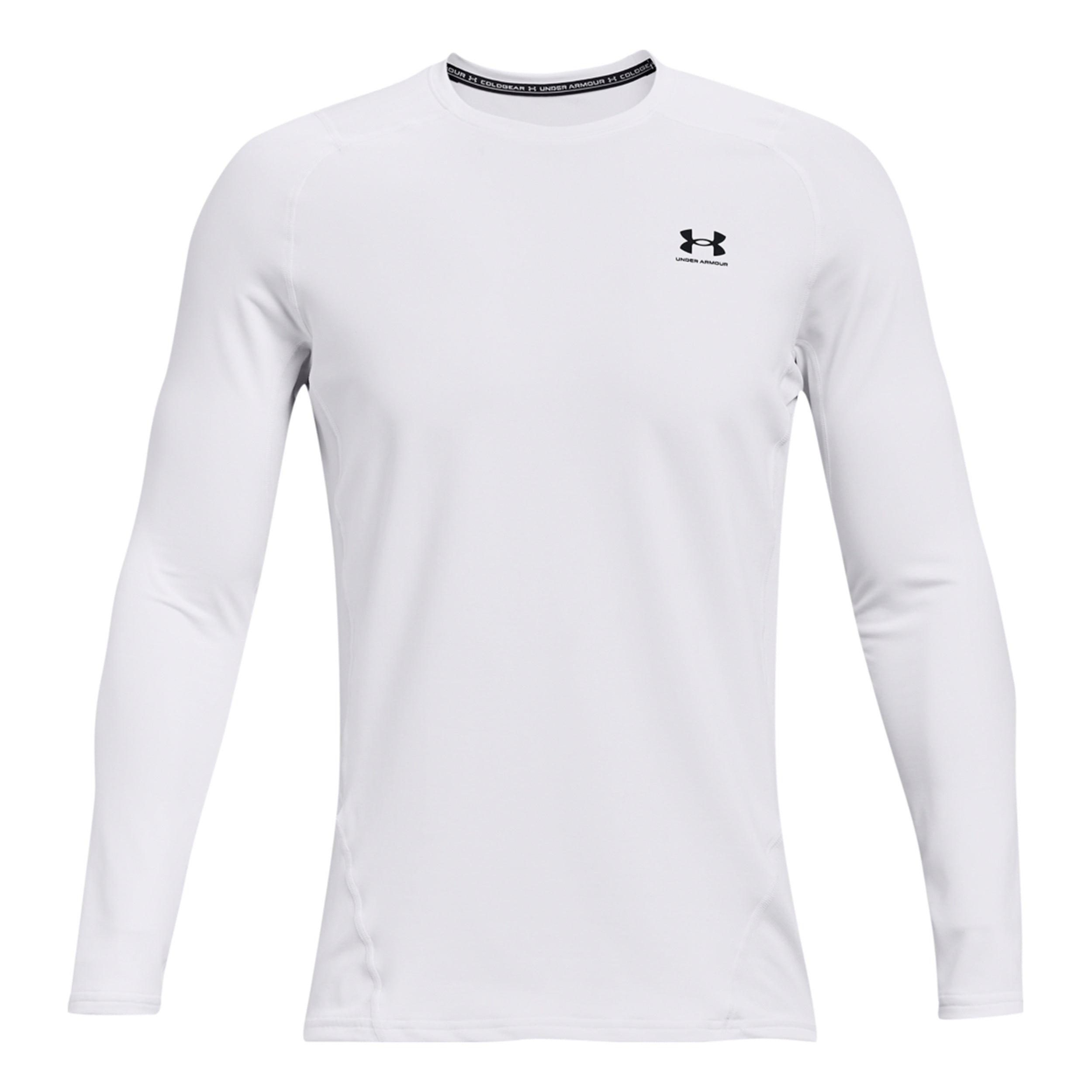 Under Armour Coldgear Fitted Crew Shirt, langærmet Herrer - hvid,