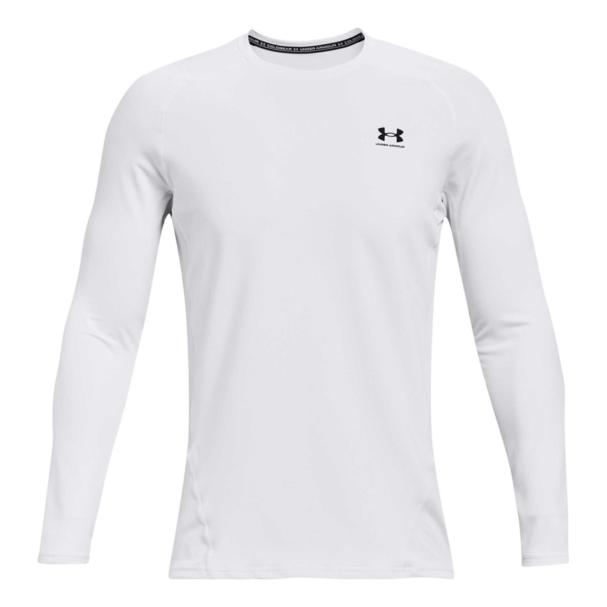 Under Armour Coldgear Fitted Crew Shirt, langærmet Herrer - hvid,