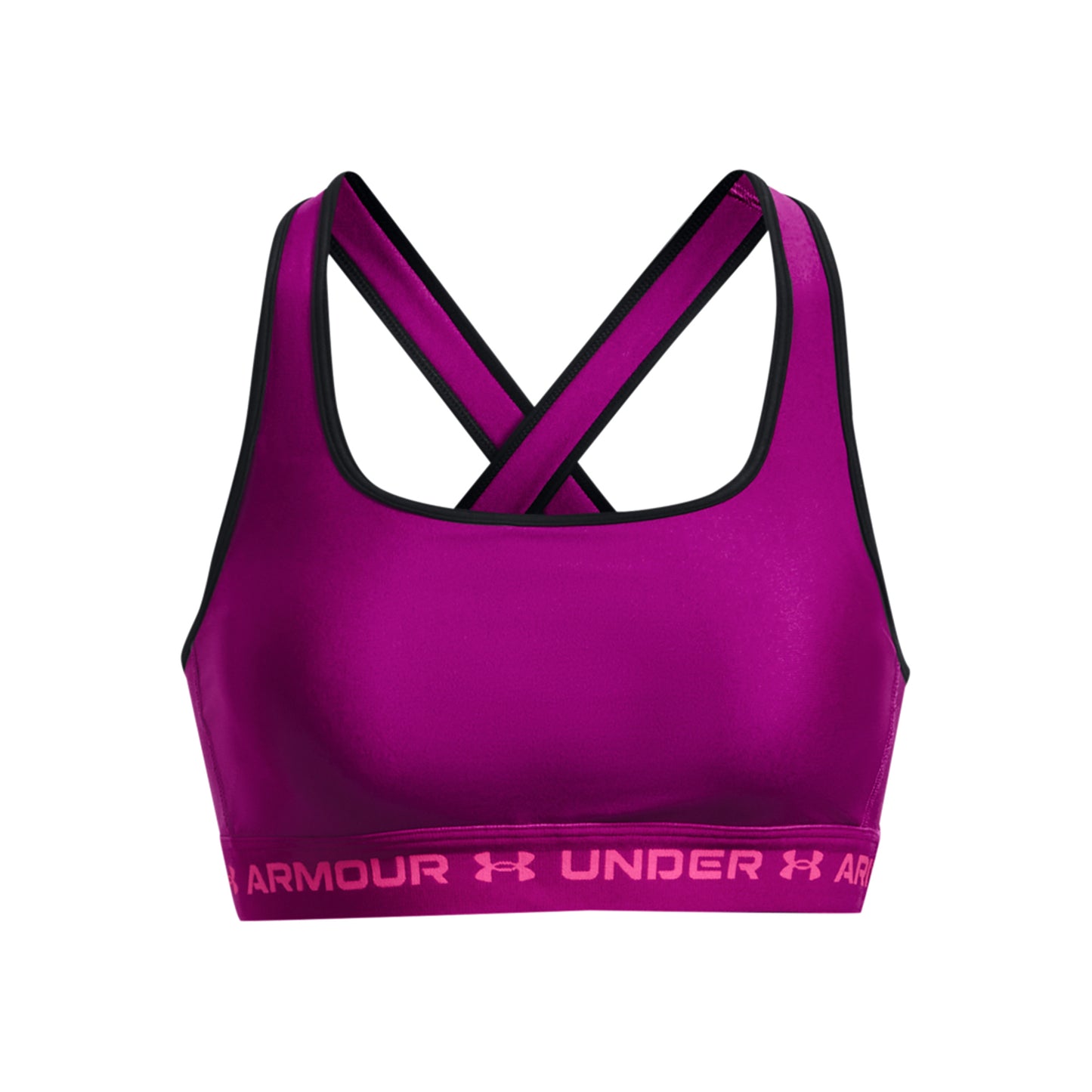 Under Armour Crossback Mid Sports-BH Damer - lilla, sort