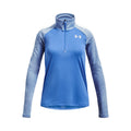 Tech Graphic Half-Zip Shirt, langærmet Pige - blå,