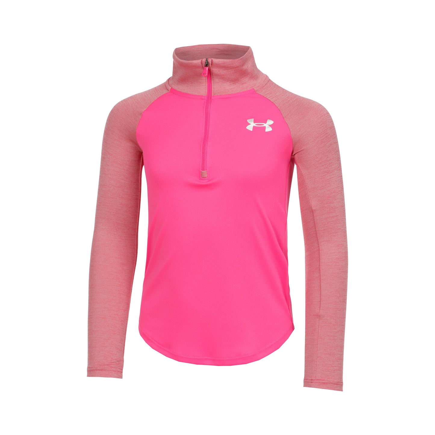 Under Armour Tech Graphic Half-Zip Shirt, langærmet Pige - pink, gammel lyserød