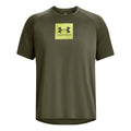 Tech printed fill T-shirt Herrer - mørkegrøn, gul