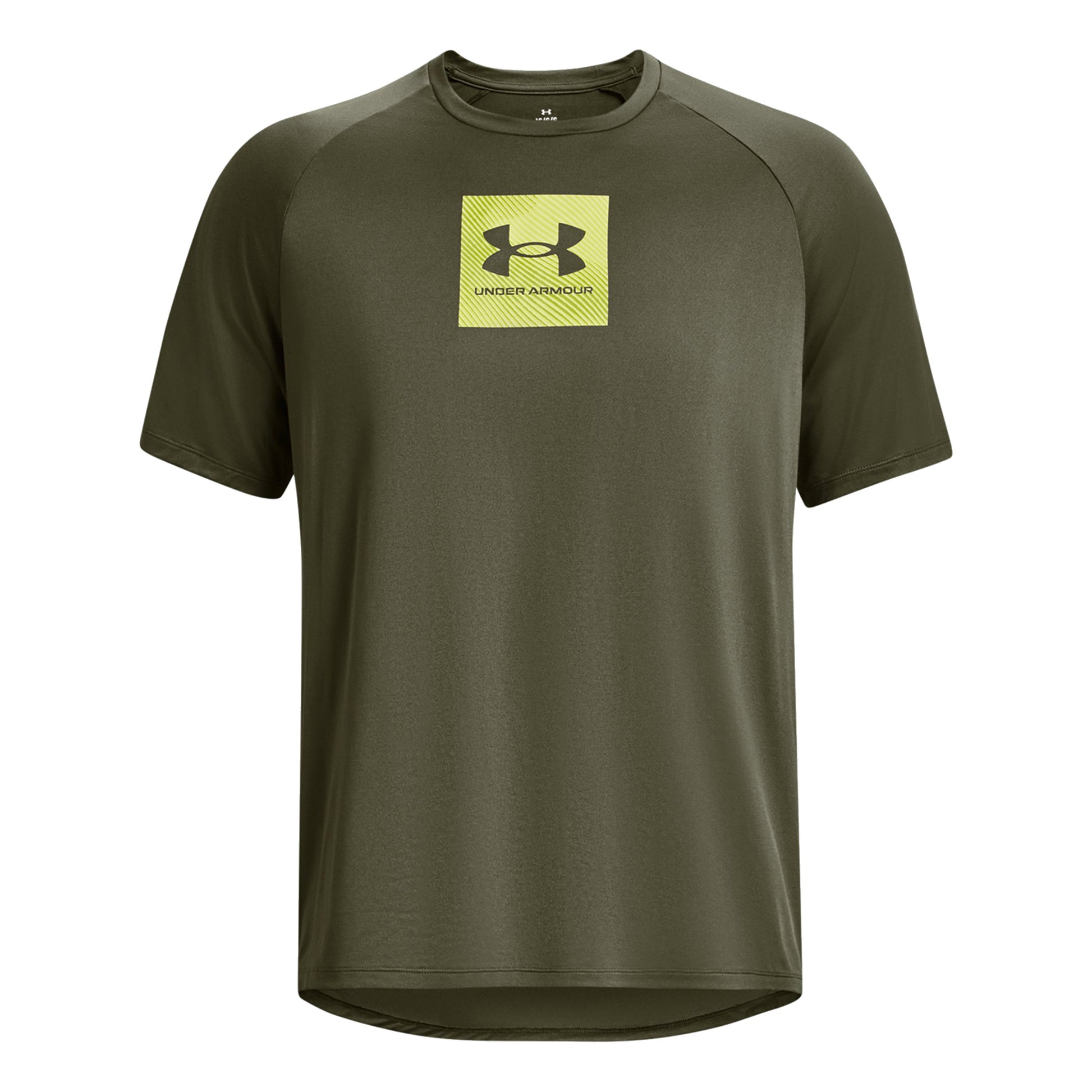Under Armour Tech printed fill T-shirt Herrer - mørkegrøn, gul