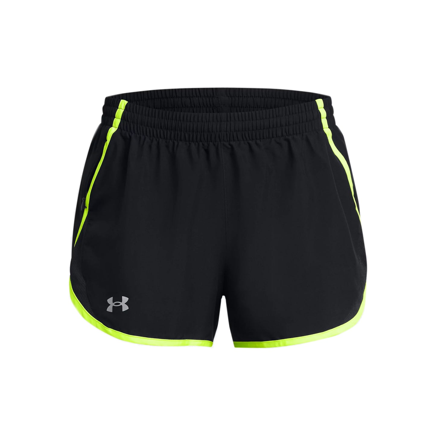 Under Armour Fly By 3in  Løbeshorts Damer - sort, neongul