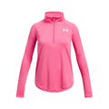 Tech Graphic Half-Zip Shirt,Langærmet Pige-Pink