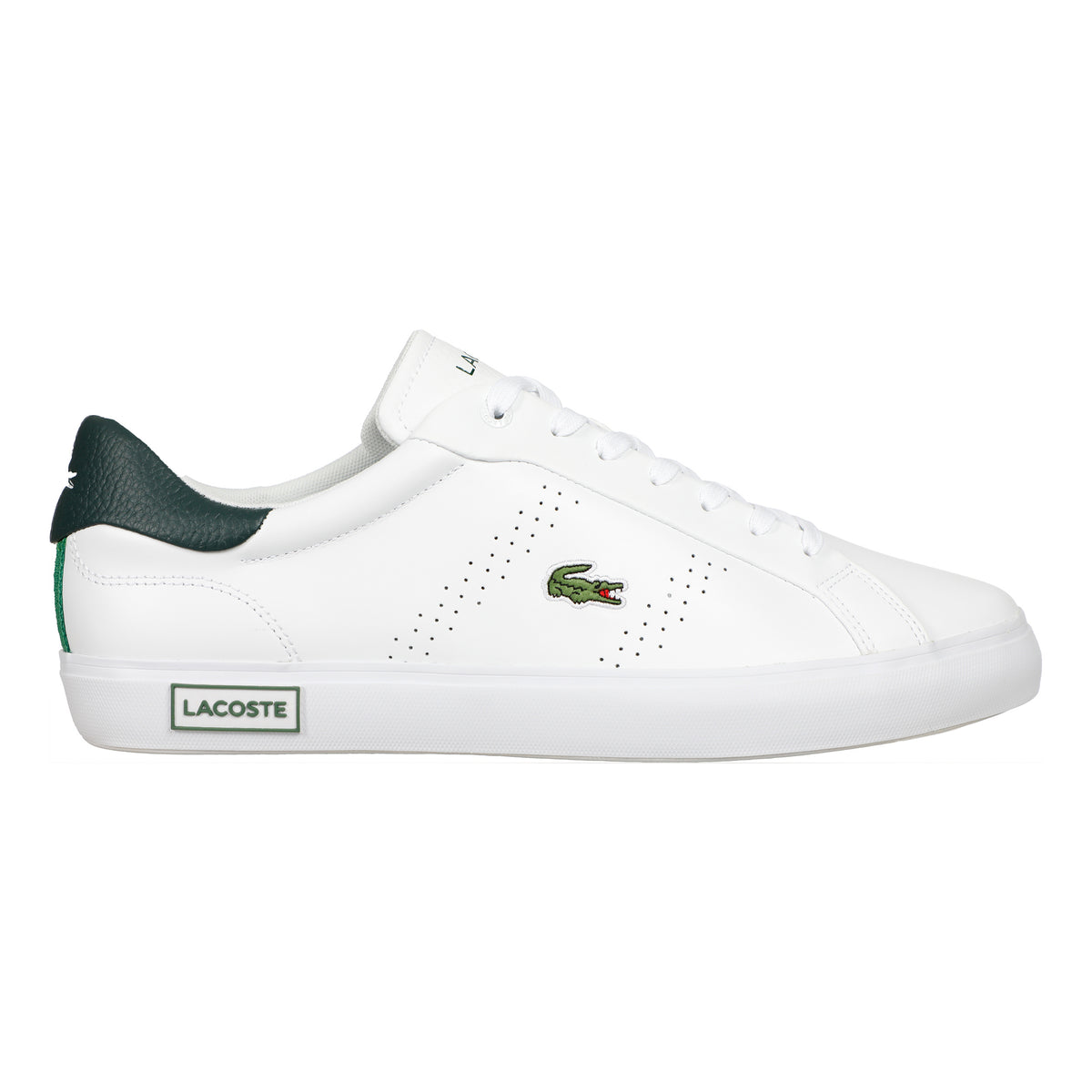 Lacoste Powercourt 2.0 Fritidssko Herrer - hvid, mørkegrøn