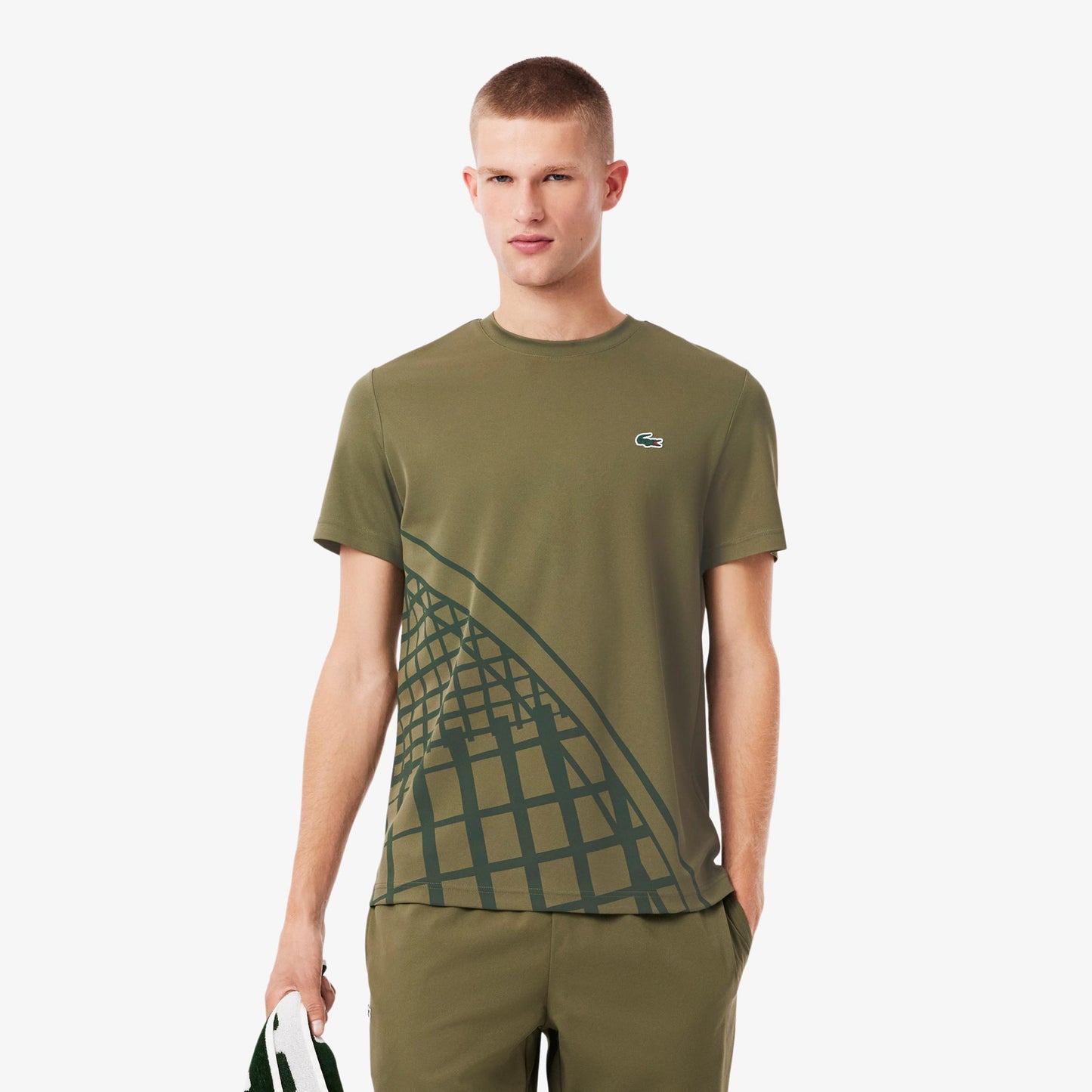 Lacoste T-shirt Herrer-Oliven