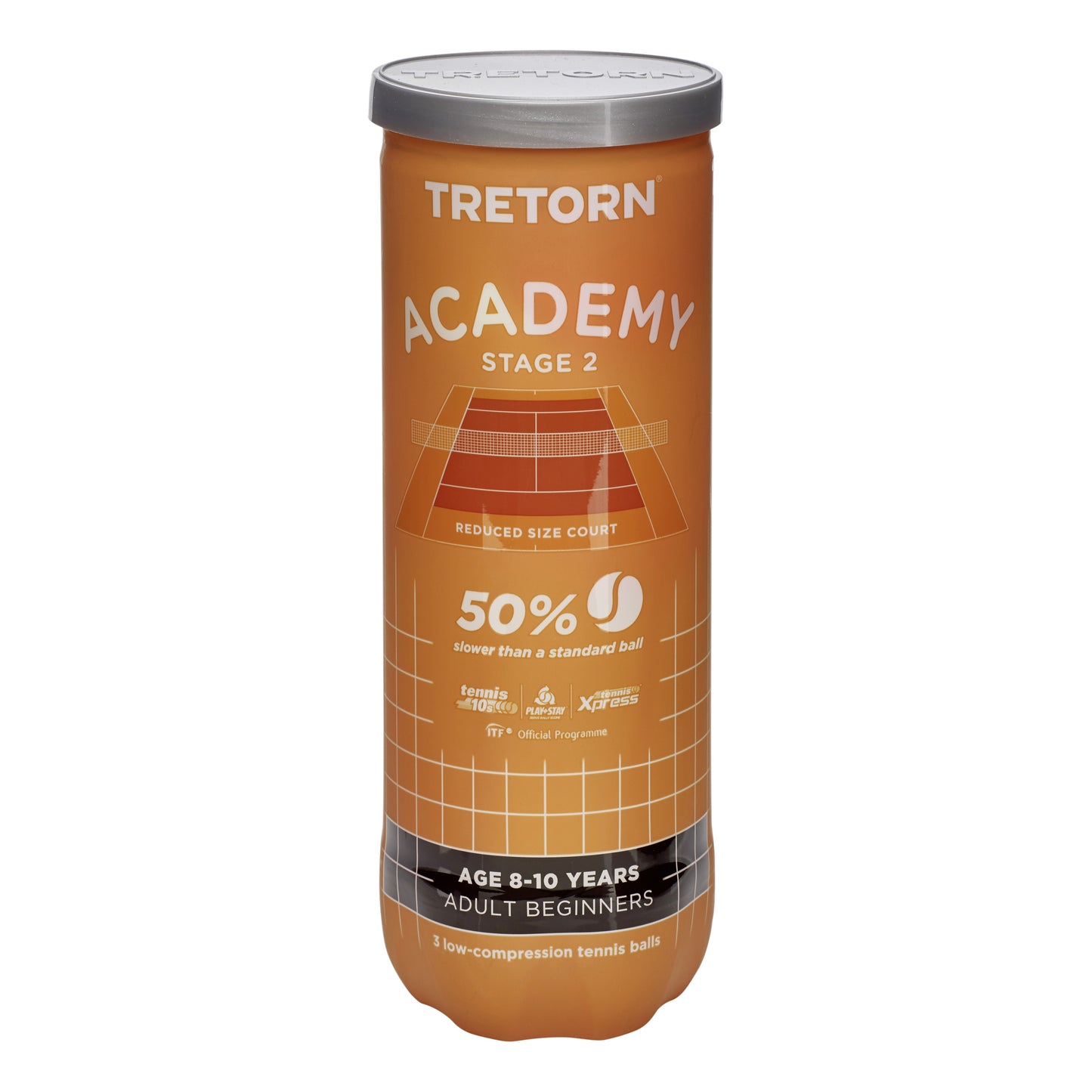 Tretorn Academy Orange (Stage 2) Dåse med 3