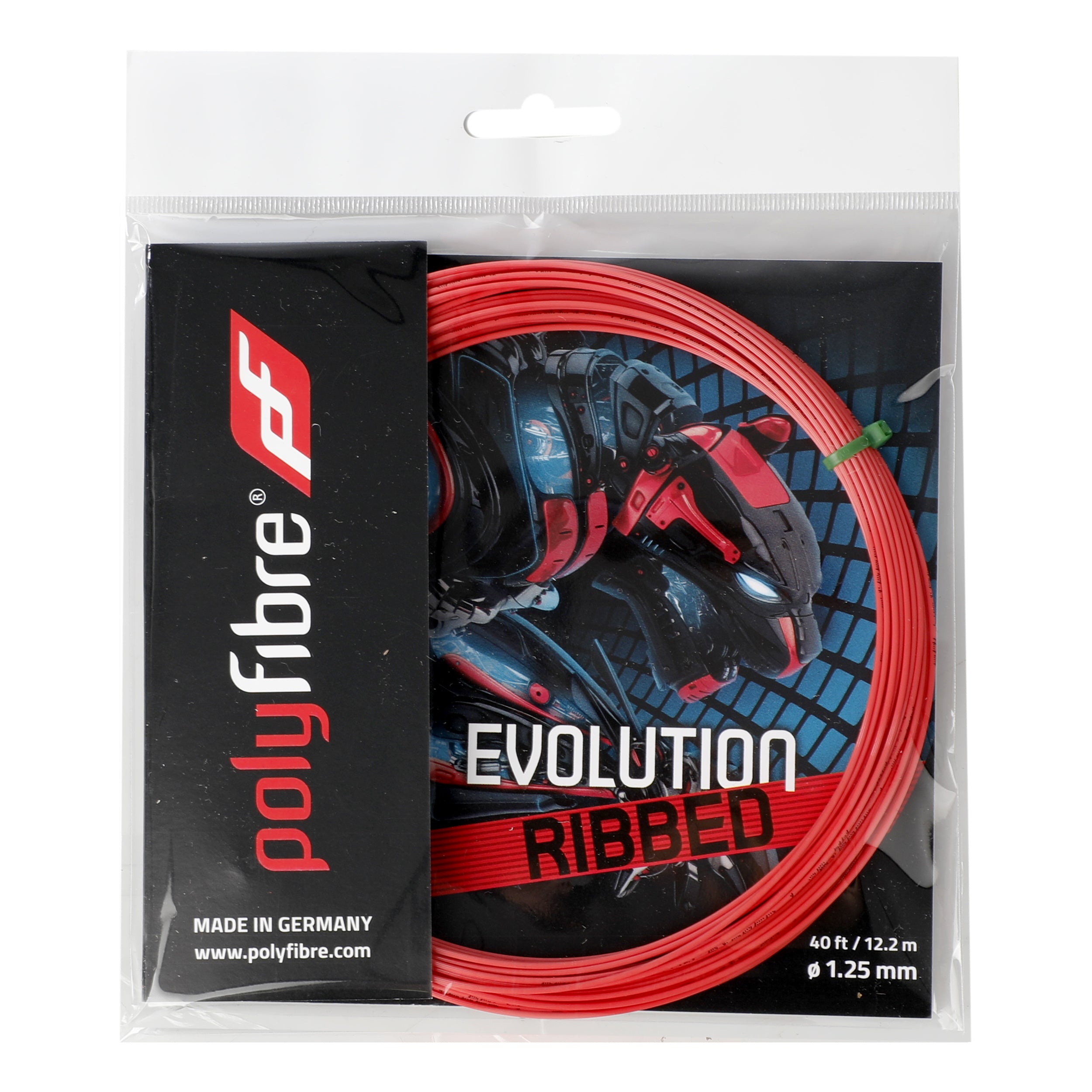 Polyfibre Evolution ribbed Strengesæt 12m - rød