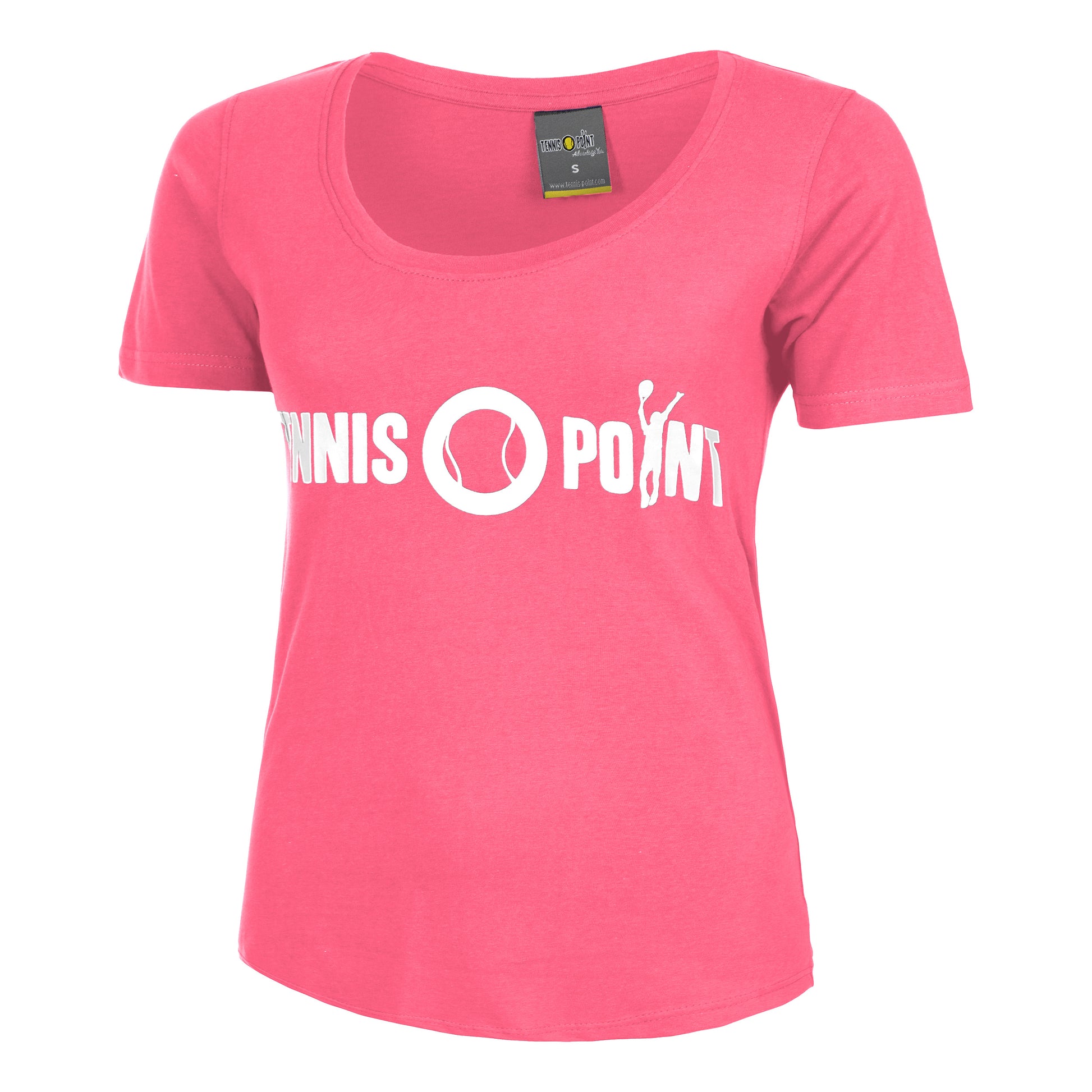 Tennis-Point Basic Cotton T-shirt Damer-Pink,Hvid