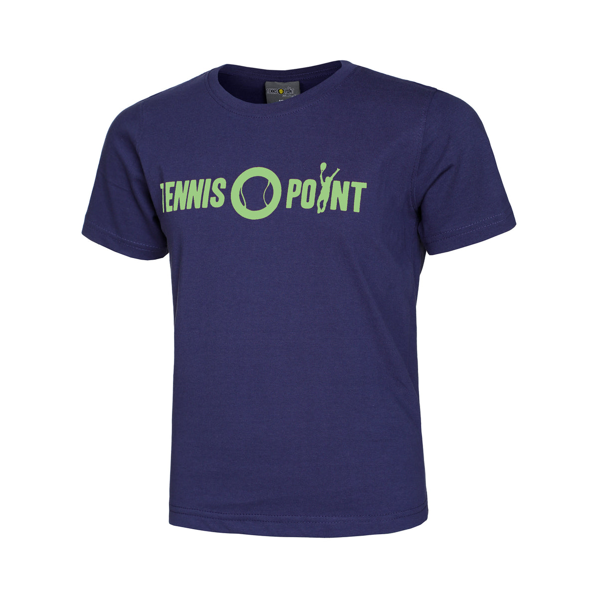 Tennis-Point Basic Cotton T-shirt Børn-Mørkeblå,Lysegrøn