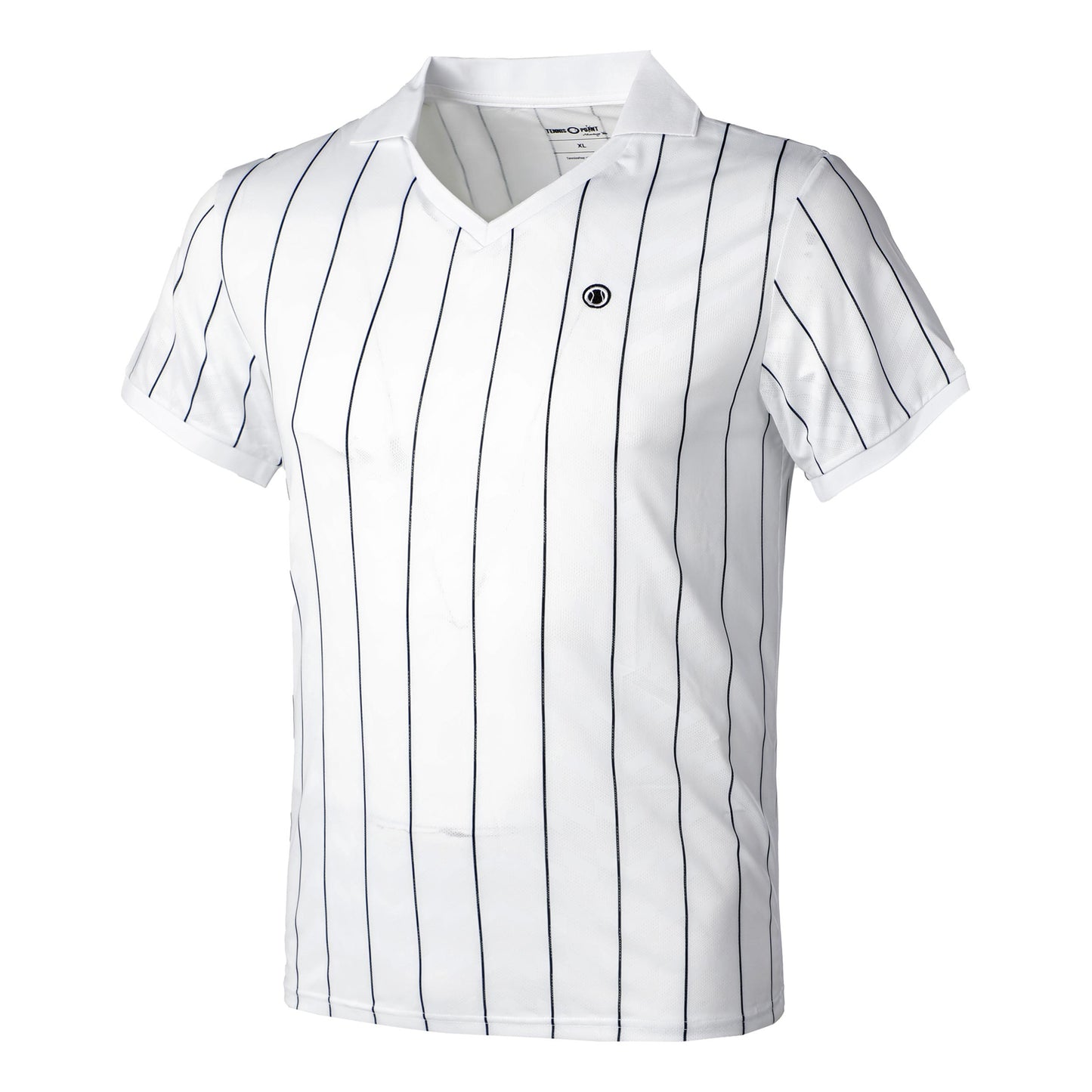 Tennis-Point Stripes Polo Herrer - hvid, sort