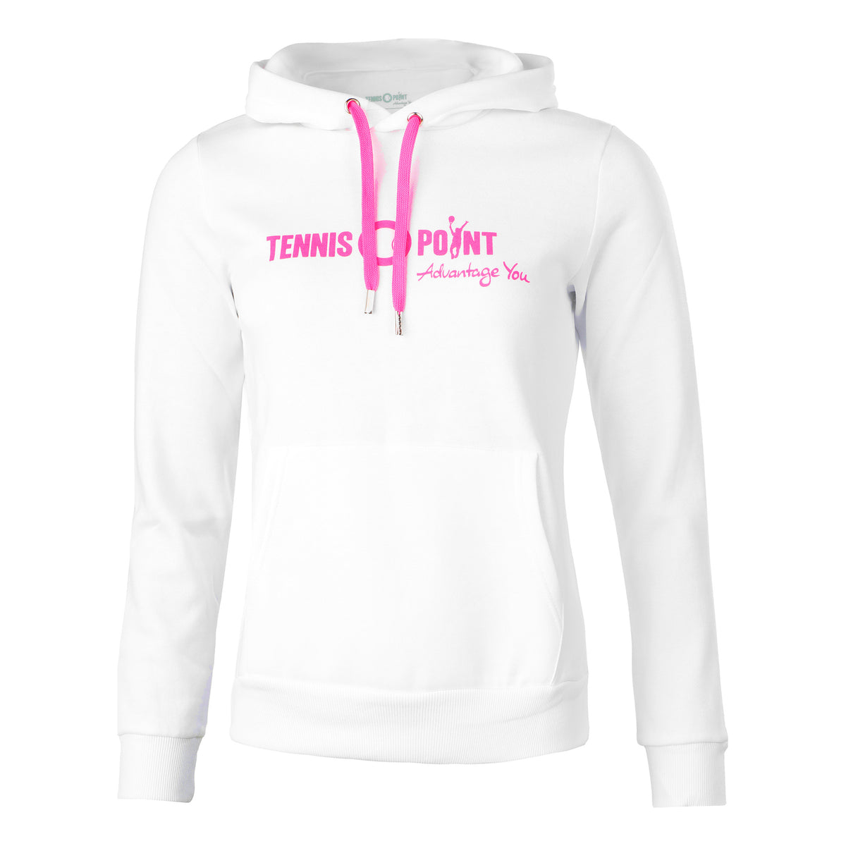 Tennis-Point Logo Hættetrøje Damer - hvid, pink