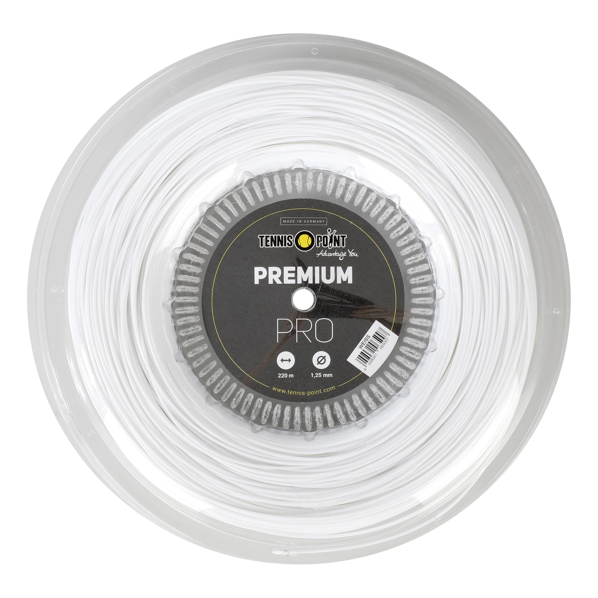 Tennis-Point Premium Pro Strenge, rulle 220m - hvid