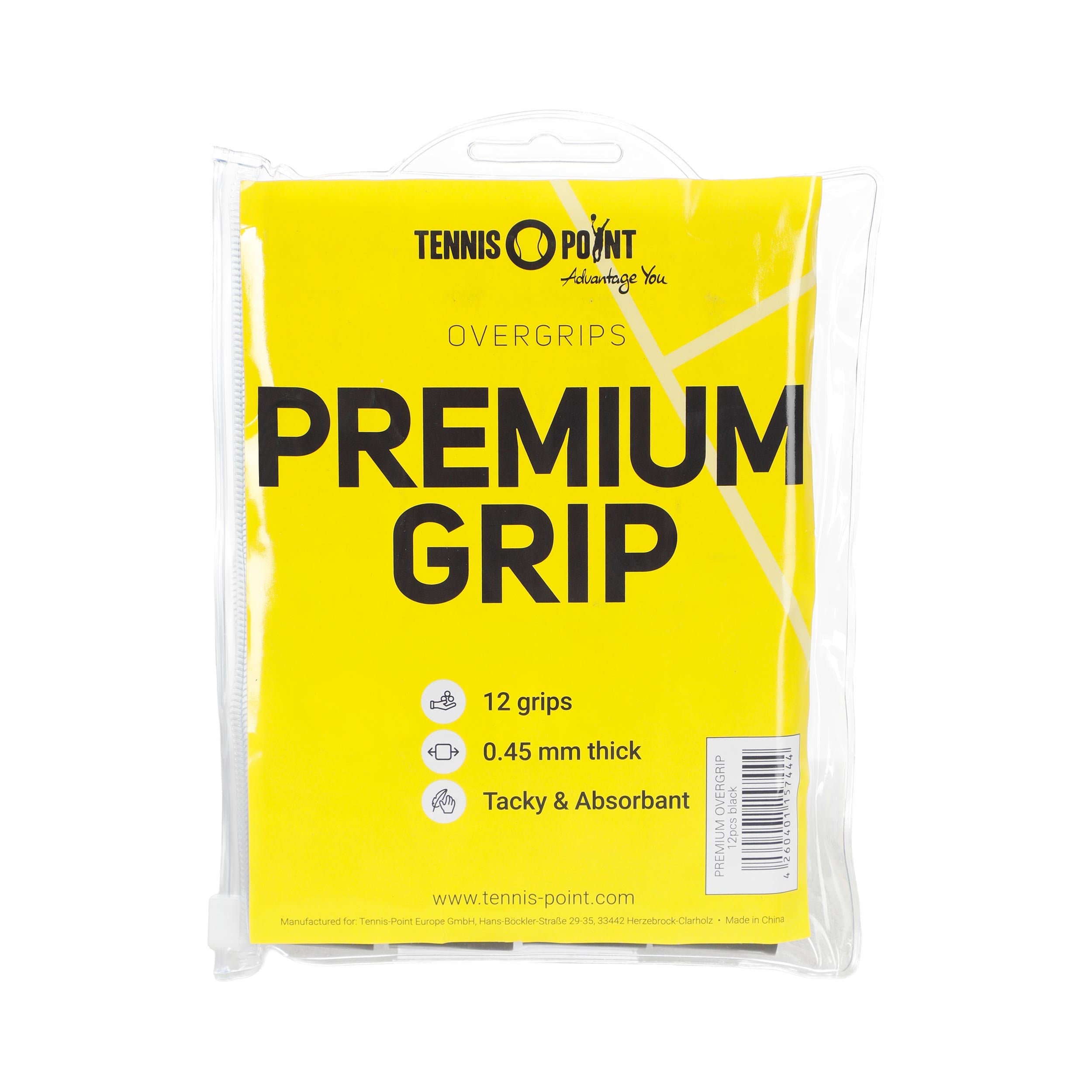 Tennis-Point Premium Grip Pakke Med 12-Sort