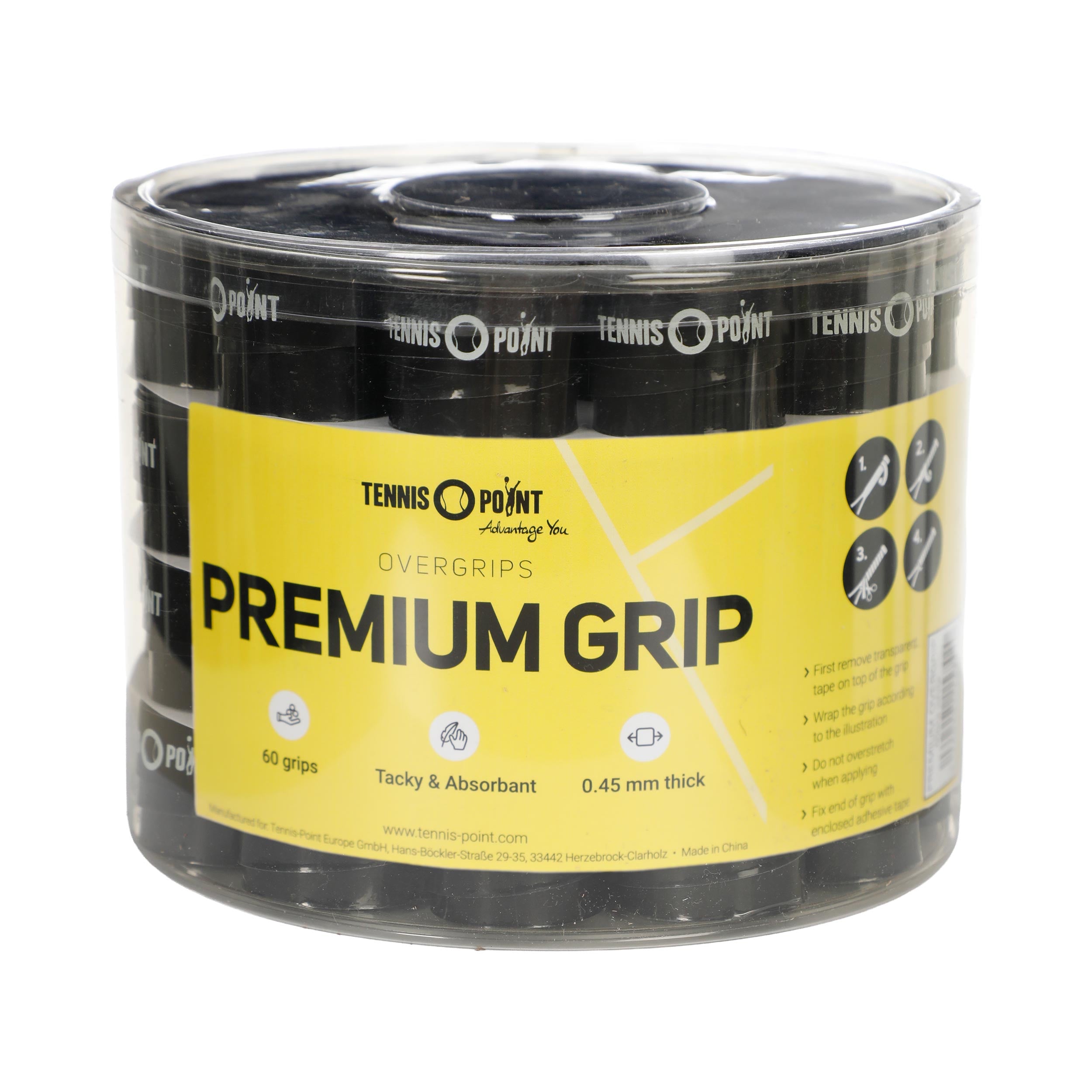 Tennis-Point Premium Grip Pakke Med 60-Sort