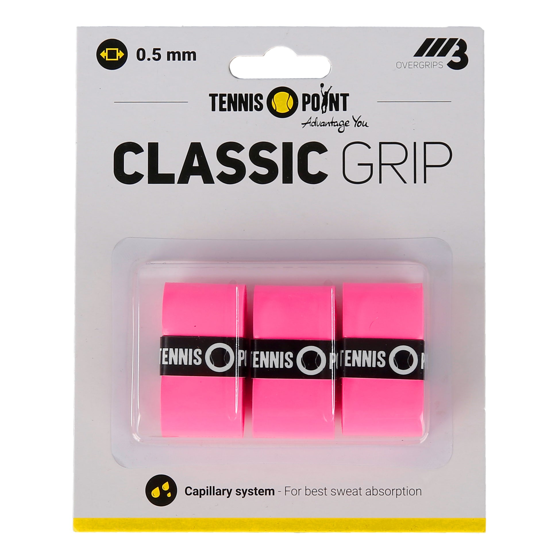 Tennis-Point Classic Grip Pakke med 3 - pink