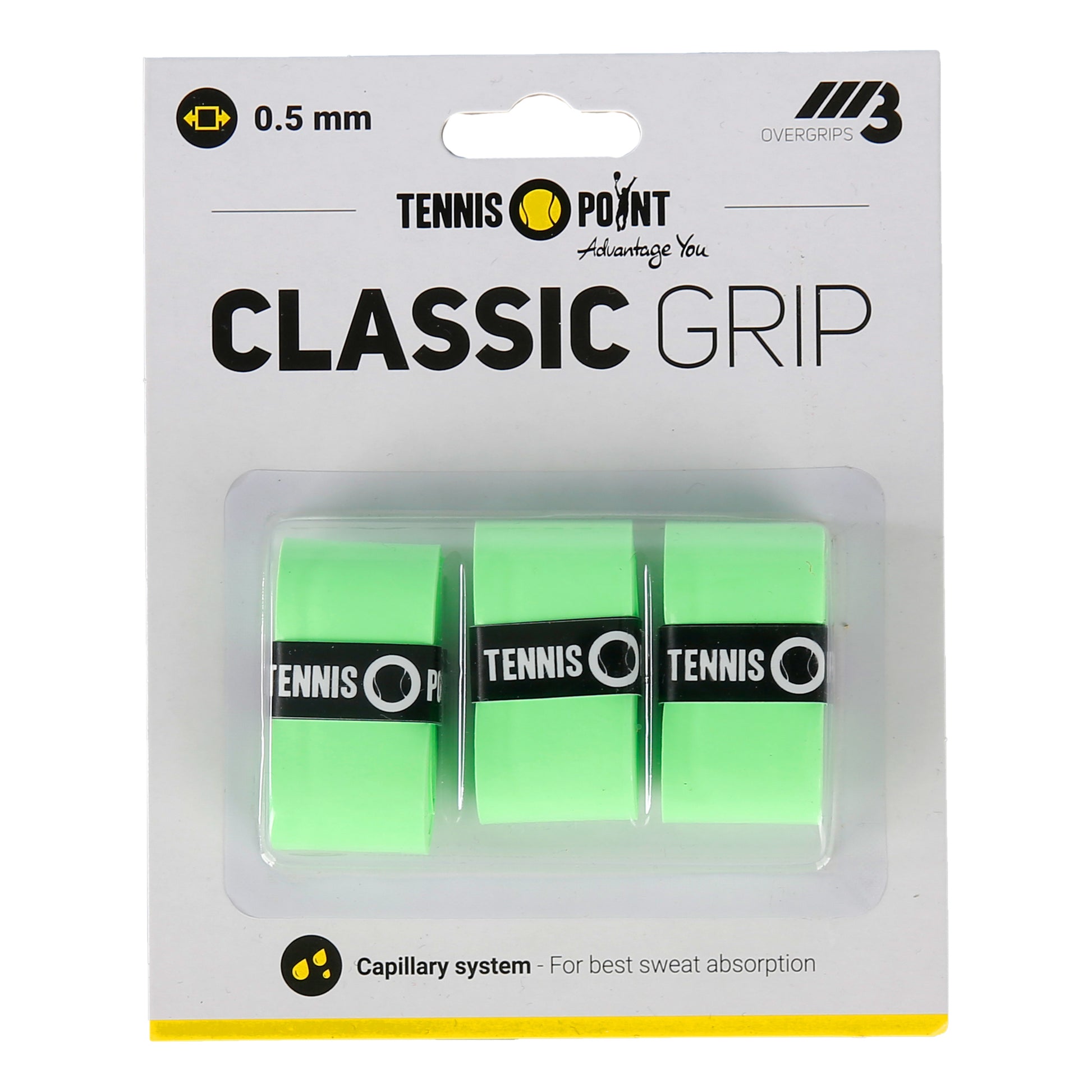 Tennis-Point Classic Grip Pakke med 3 - grøn