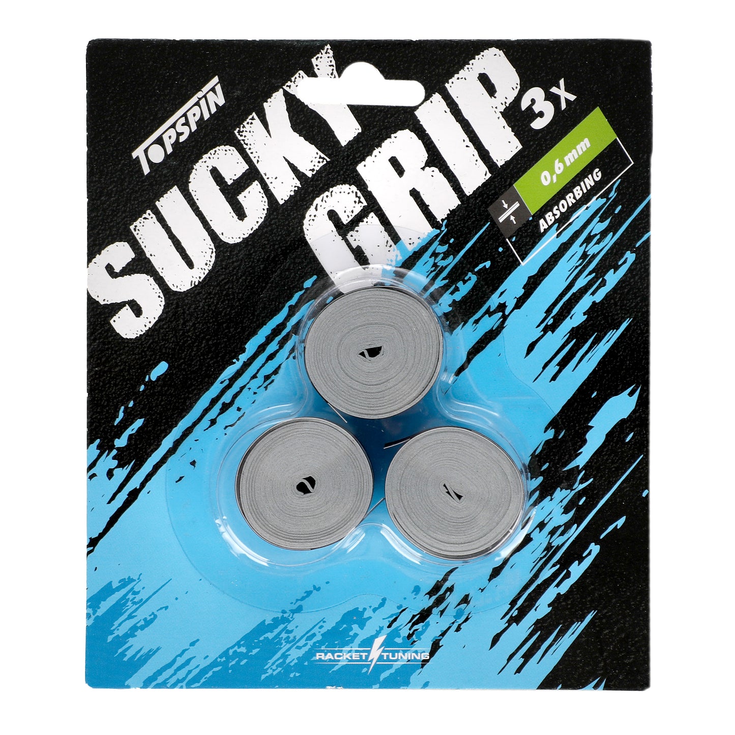 Topspin Sucky Grip Pakke med 3 - grå