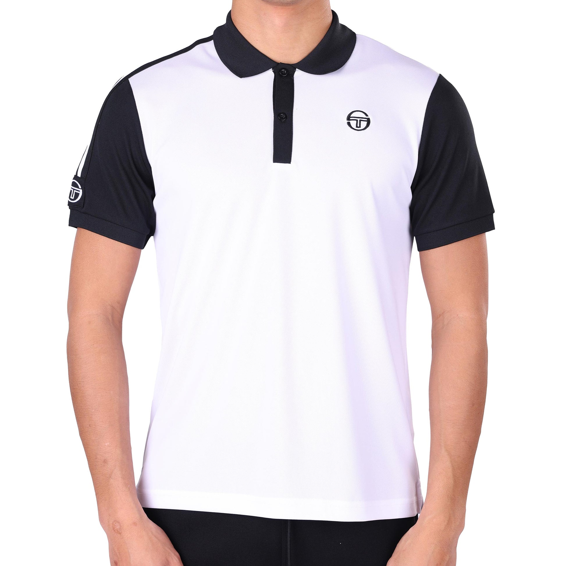 Sergio Tacchini Cesena Polo Herrer - hvid, sort