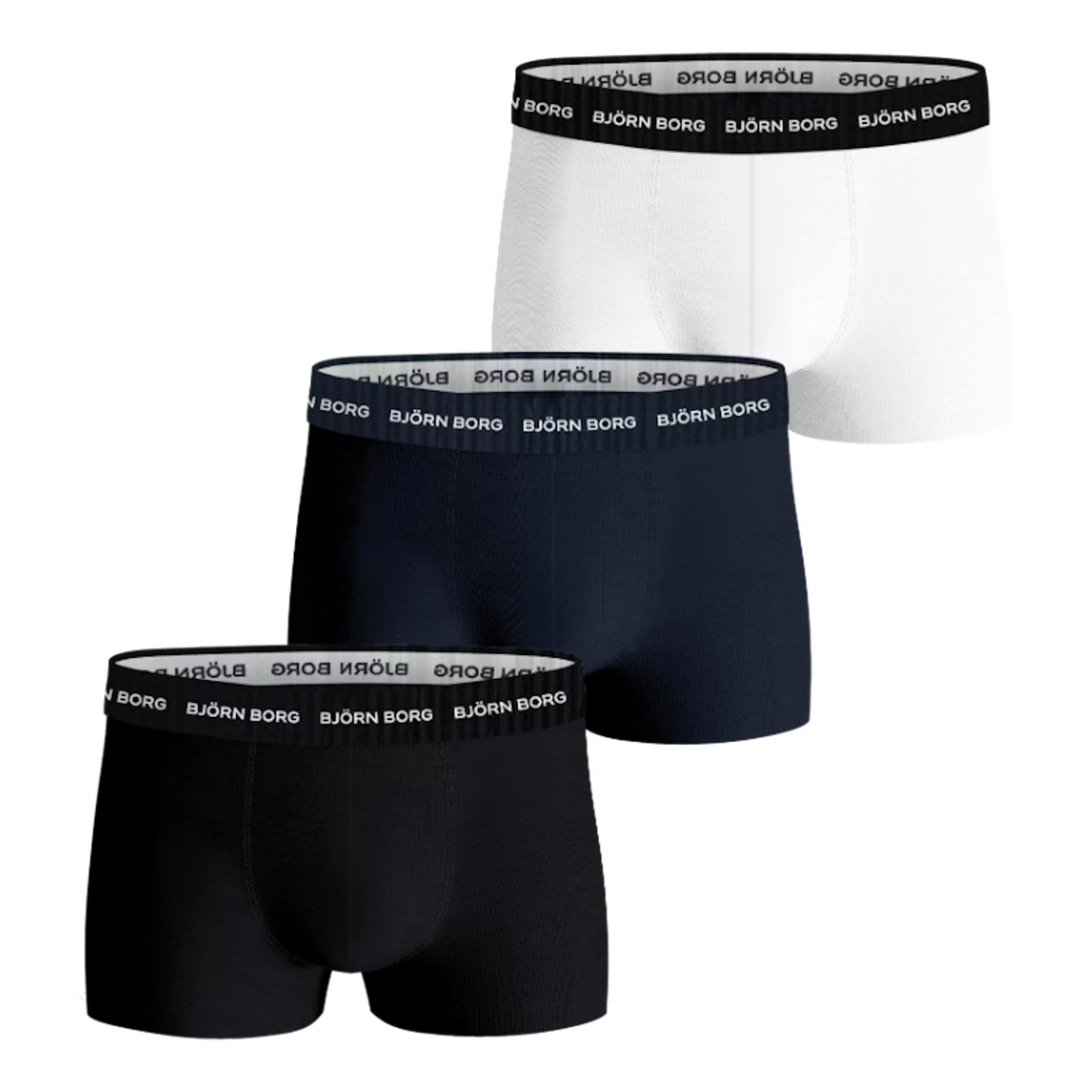 Björn Borg Cotton Stretch Trunk Boksershorts Pakke med 3 Herrer - flerfarvet