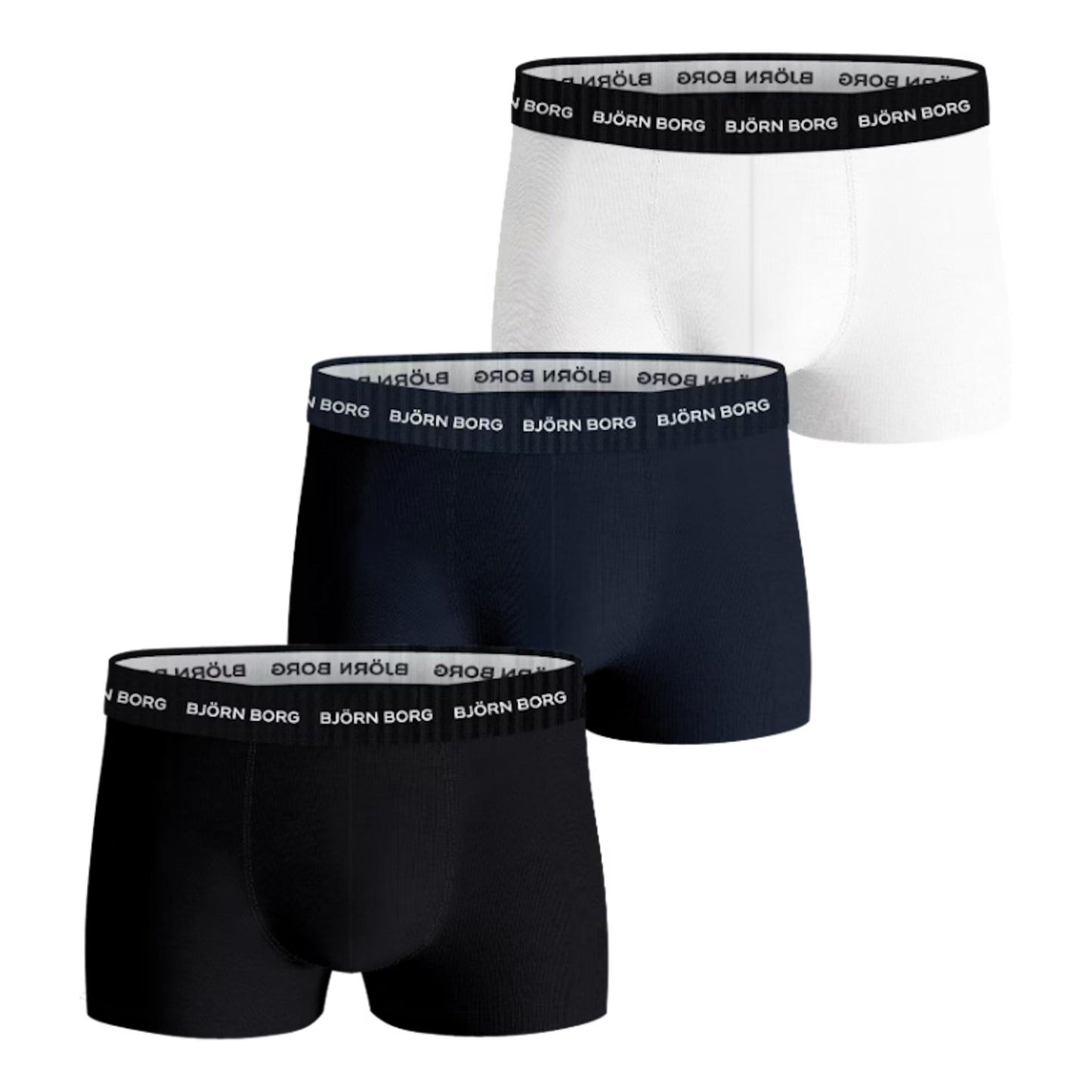 Björn Borg Cotton Stretch Trunk Boksershorts Pakke med 3 Herrer - flerfarvet