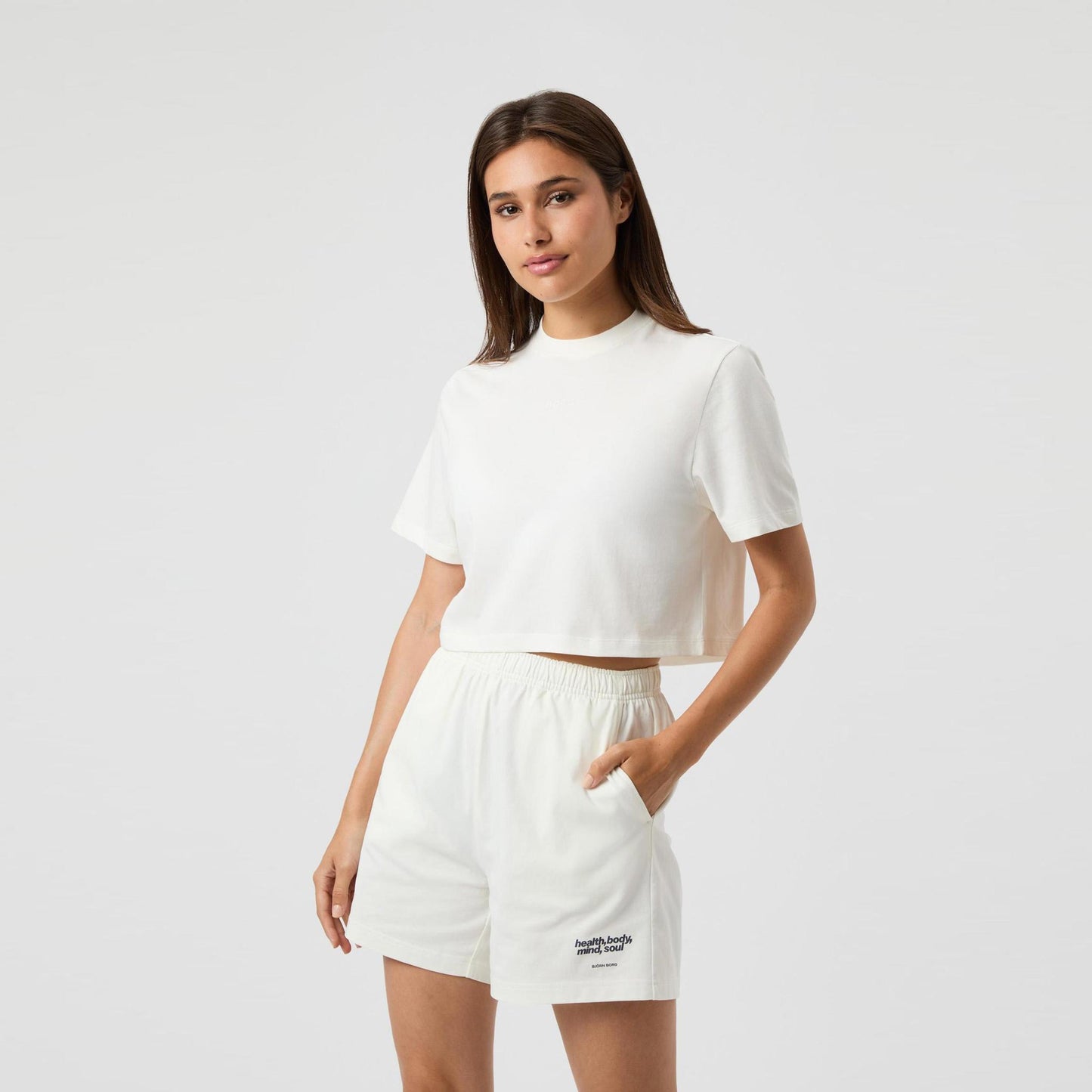 Björn Borg Studio Oversized Cropped T-shirt Damer-Creme