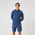 Midlayer Half Zip Shirt, langærmet Herrer - mørkeblå
