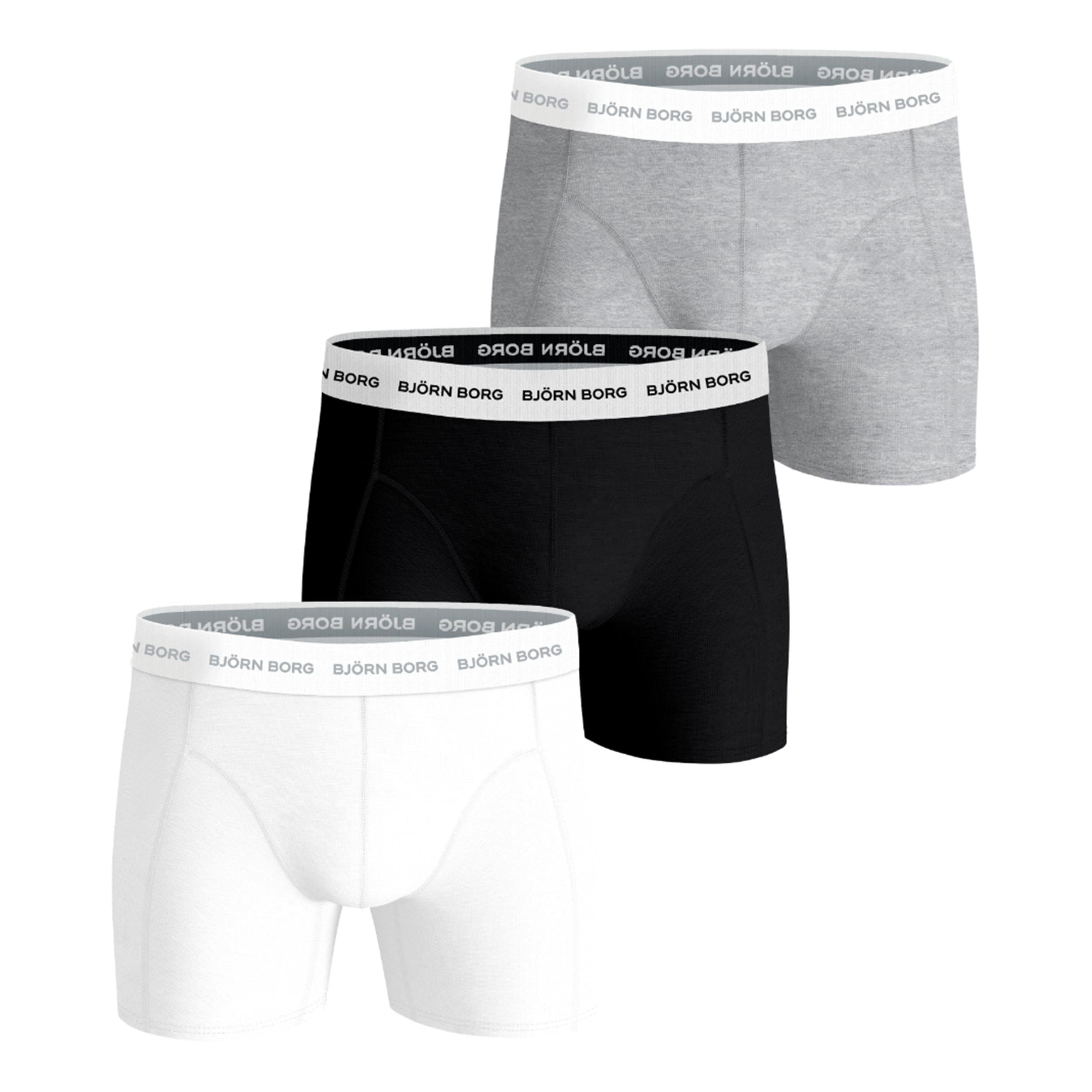 Björn Borg Cotton Stretch Boksershorts Pakke med 3 Herrer - sort, flerfarvet