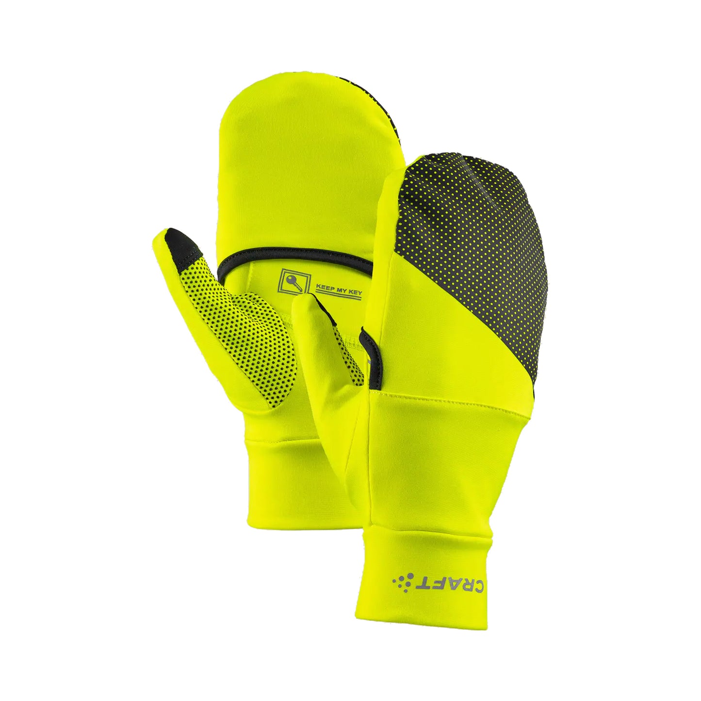 Craft ADV Lumen Fleece Hybrid Løbehandsker-Neongrøn