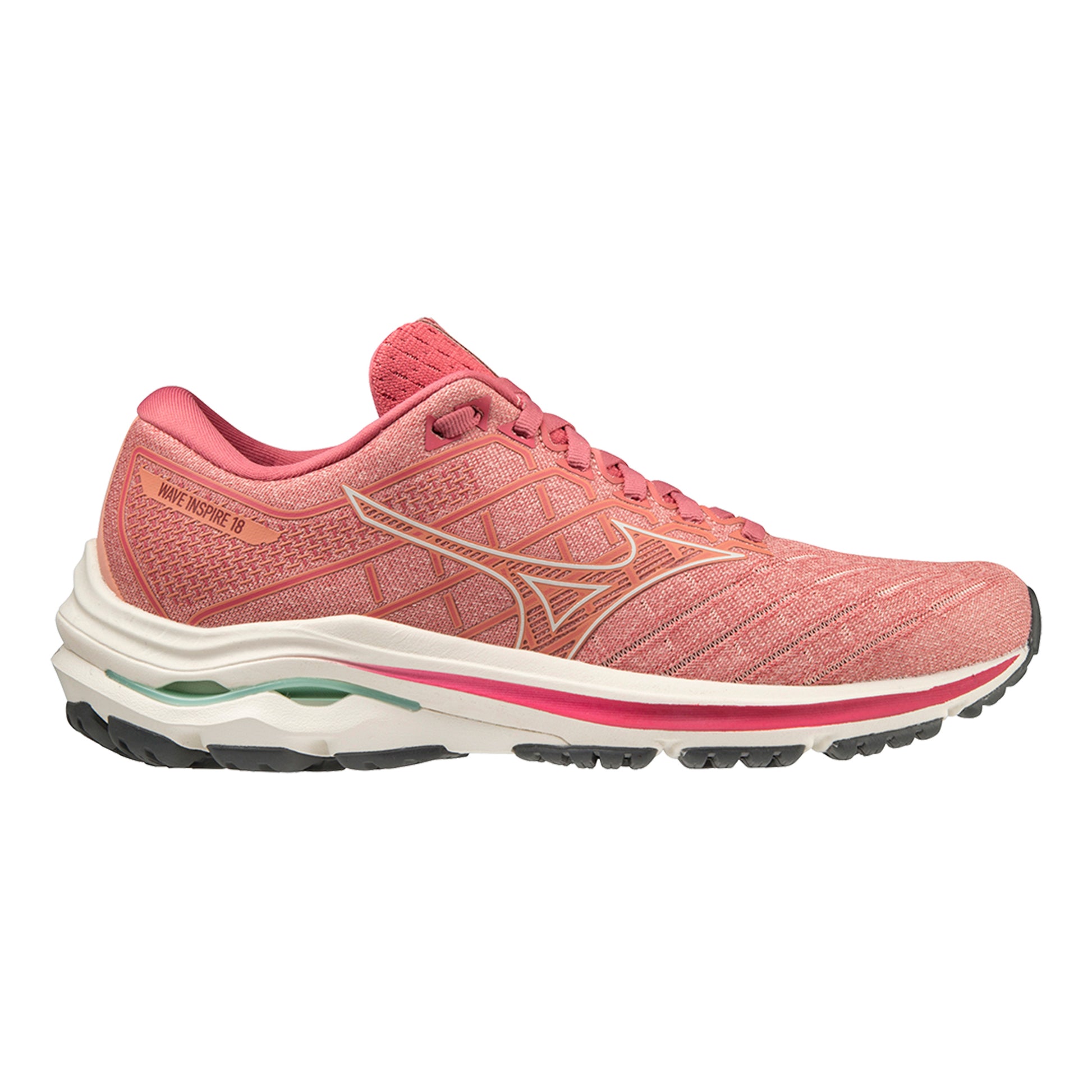 Mizuno Wave Inspire 18 Støttesko Damer-Rosa