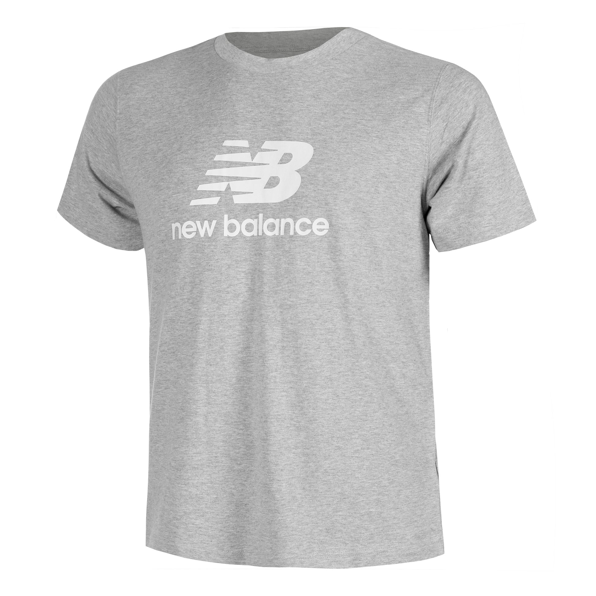 New Balance Stacked Logo Tee T-shirt Herrer-Grå