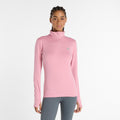 Essentials Space Dye Quarter Zip Shirt, langærmet Damer-pink