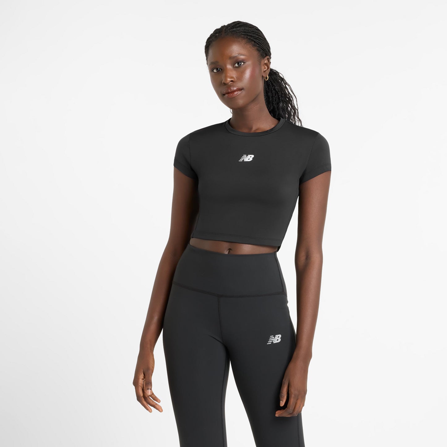 New Balance Harmony Fitted T-shirt Damer-Sort