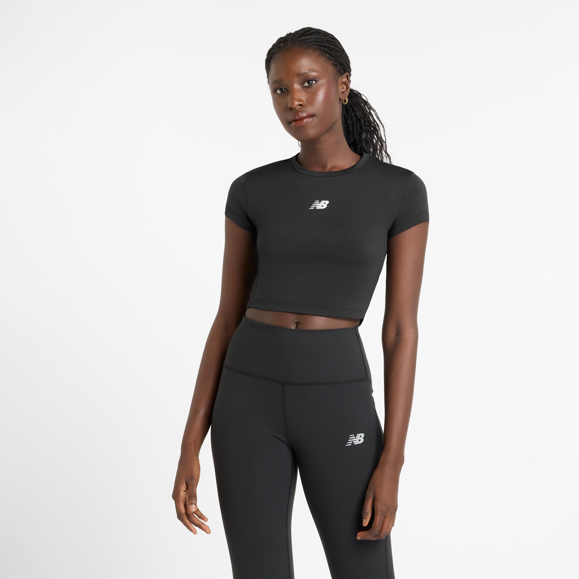 New Balance Harmony Fitted T-shirt Damer-Sort