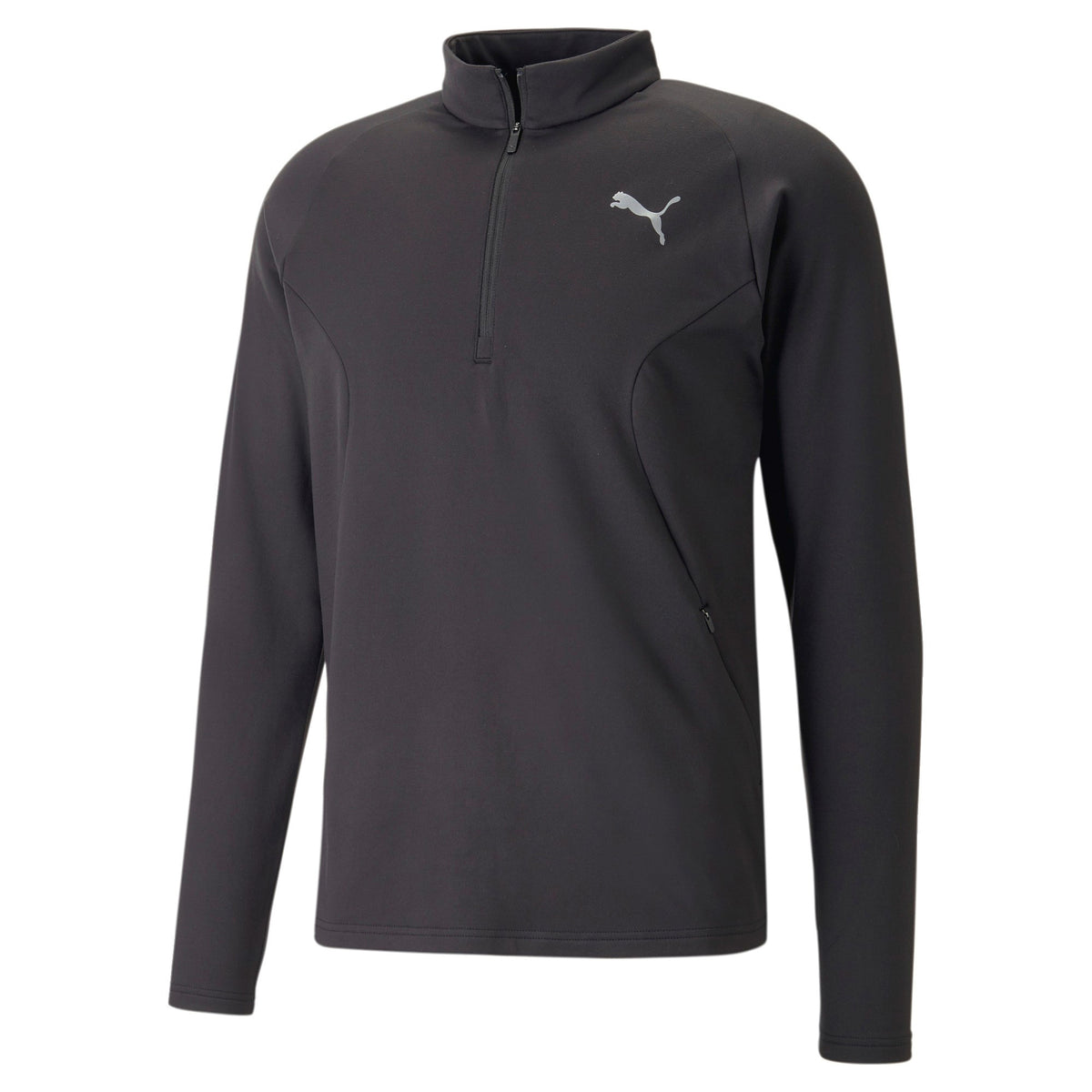 Puma Run Cloudspun Knit Half-Zip Shirt,Langærmet Herrer-Sort