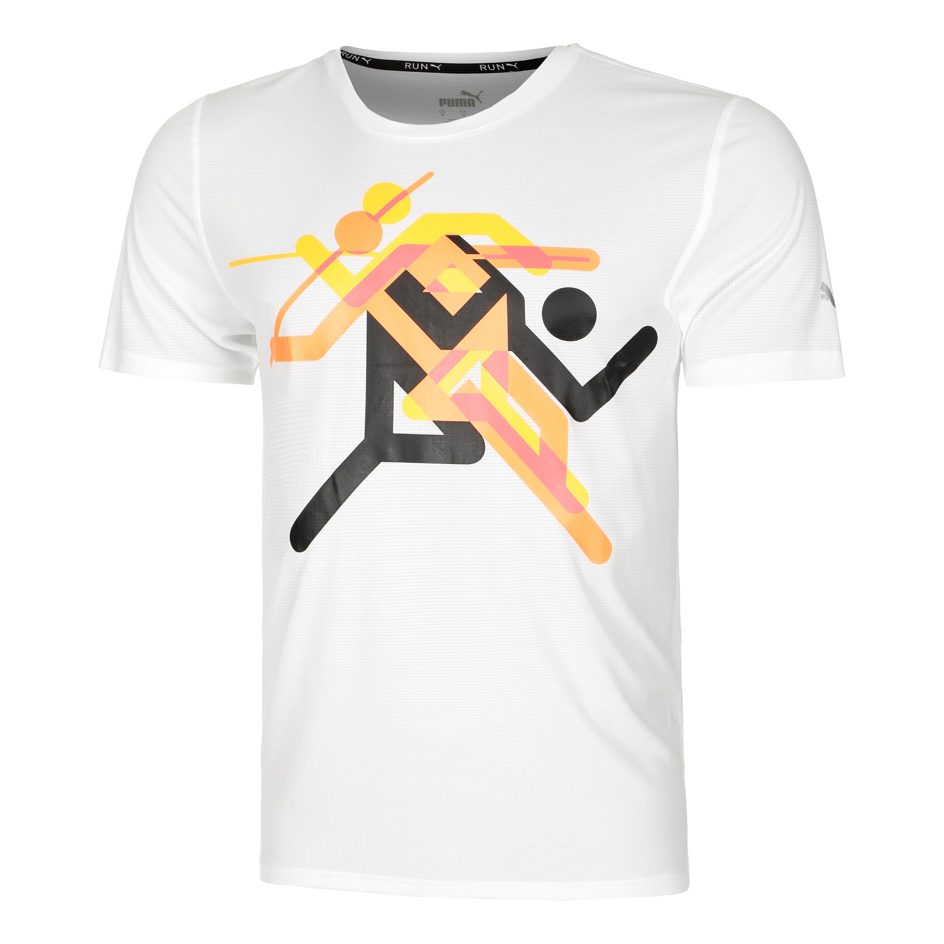 Puma Run Faster Icons Graphic Løbetrøje Herrer-Hvid,Flerfarvet