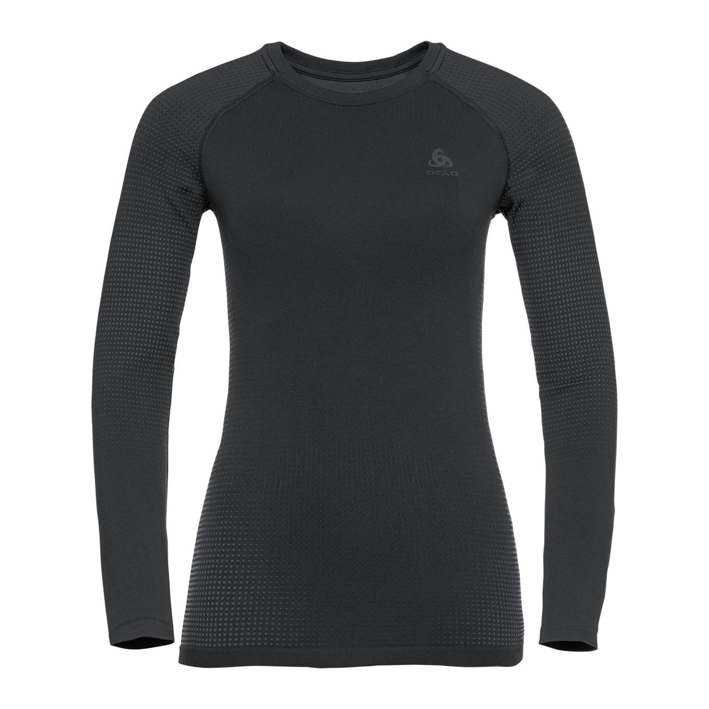 Odlo Performance Warm Eco BI Top Crew Neck Shirt,Langærmet Damer-Sort,Antracit