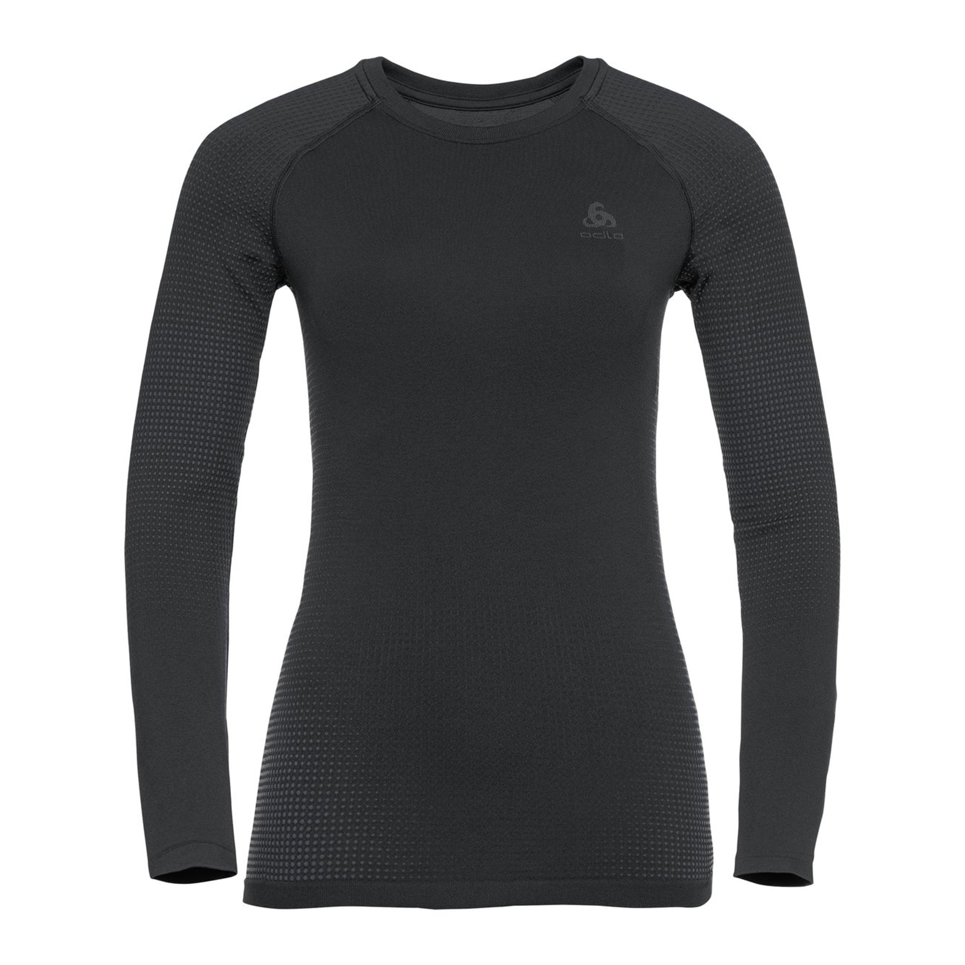 Odlo Performance Warm Eco BI Top Crew Neck Shirt,Langærmet Damer-Sort,Antracit