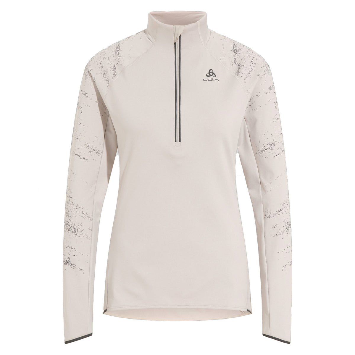 Odlo Zeroweight Ceramiwarm Reflective Mid Layer Half-Zip Løbetop Damer - lysegrå,