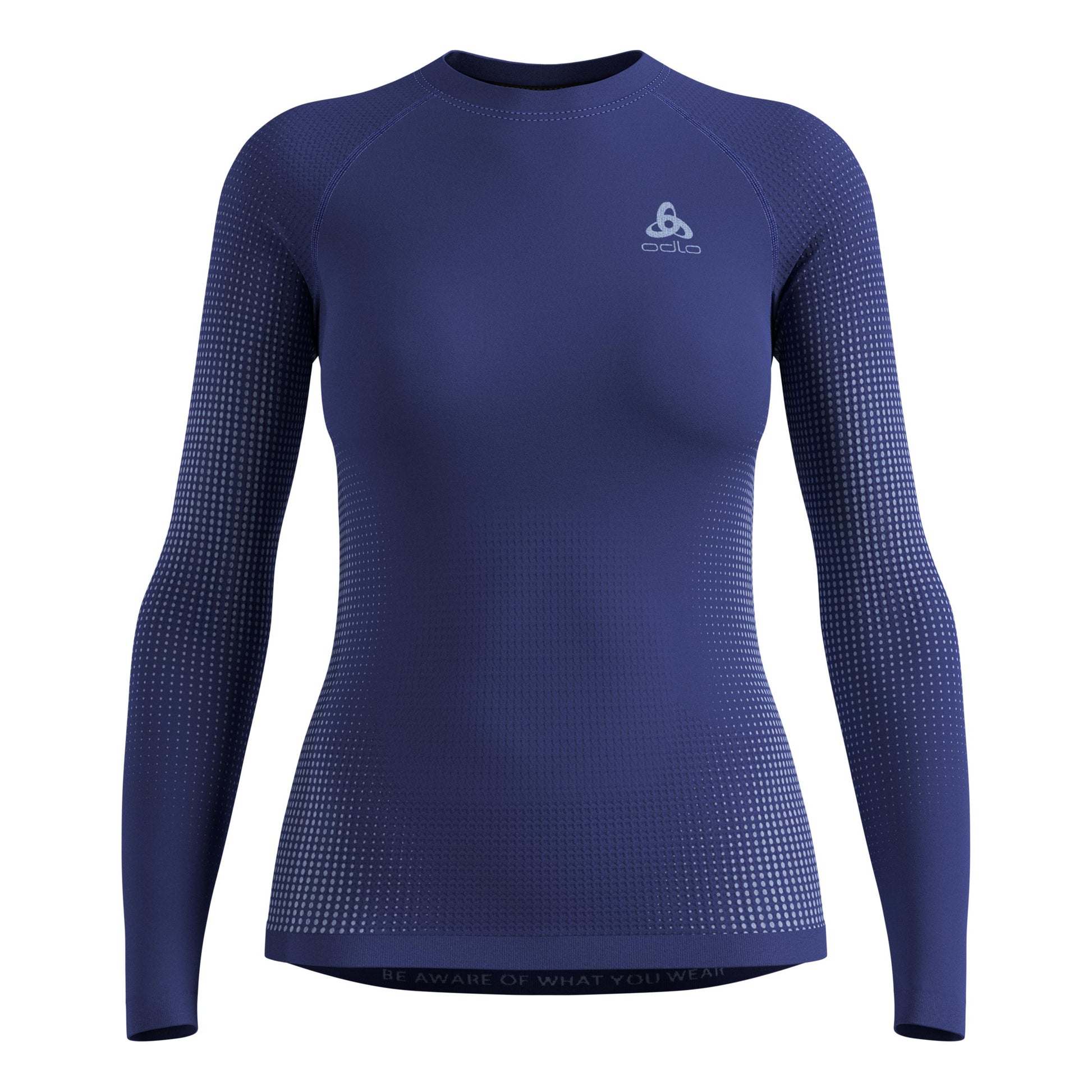 Odlo Performance WarmCrew Shirt, langærmet Damer-blå