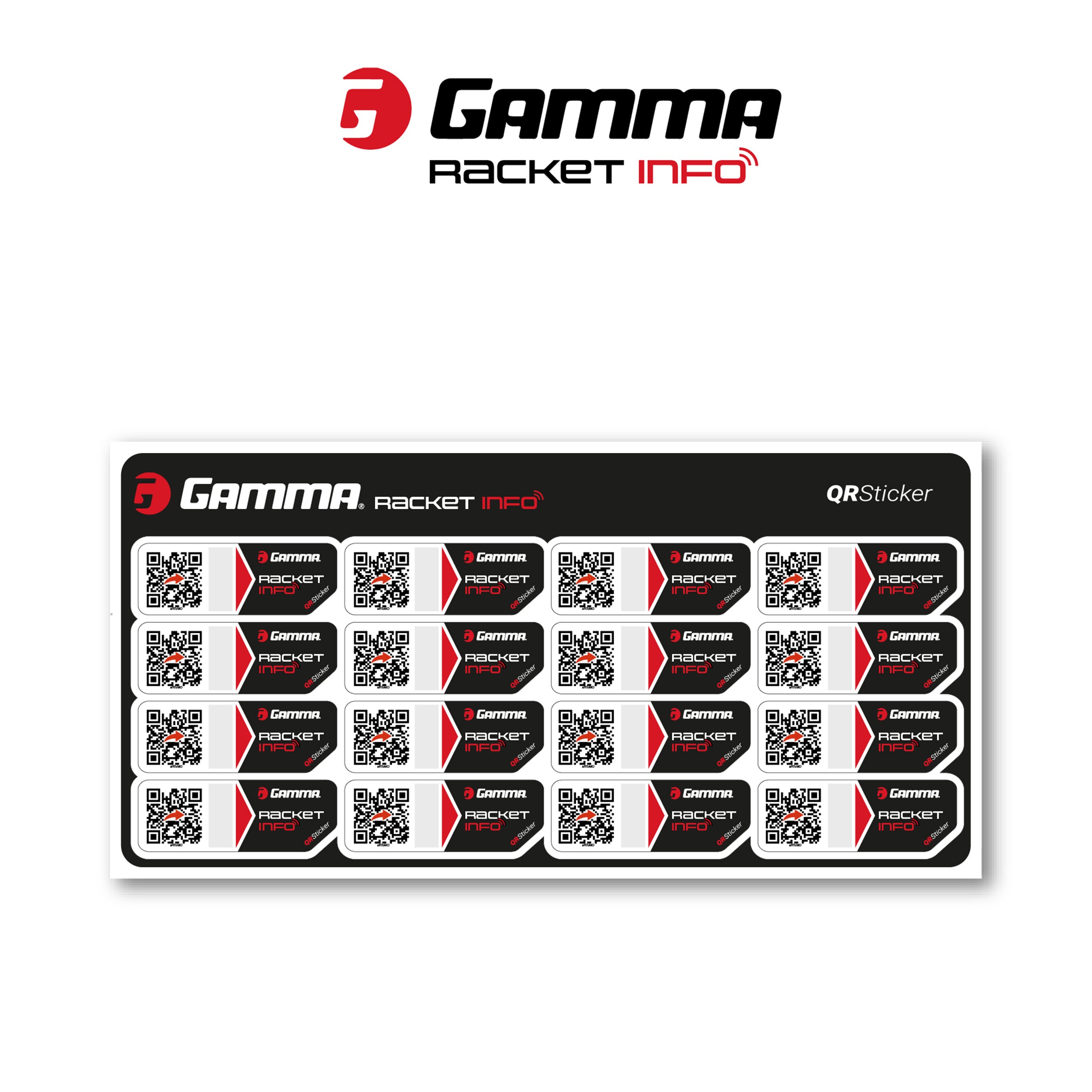 Gamma Gamma Racket Info Internationale Version String Mærkat Pakke Med 16-Sort