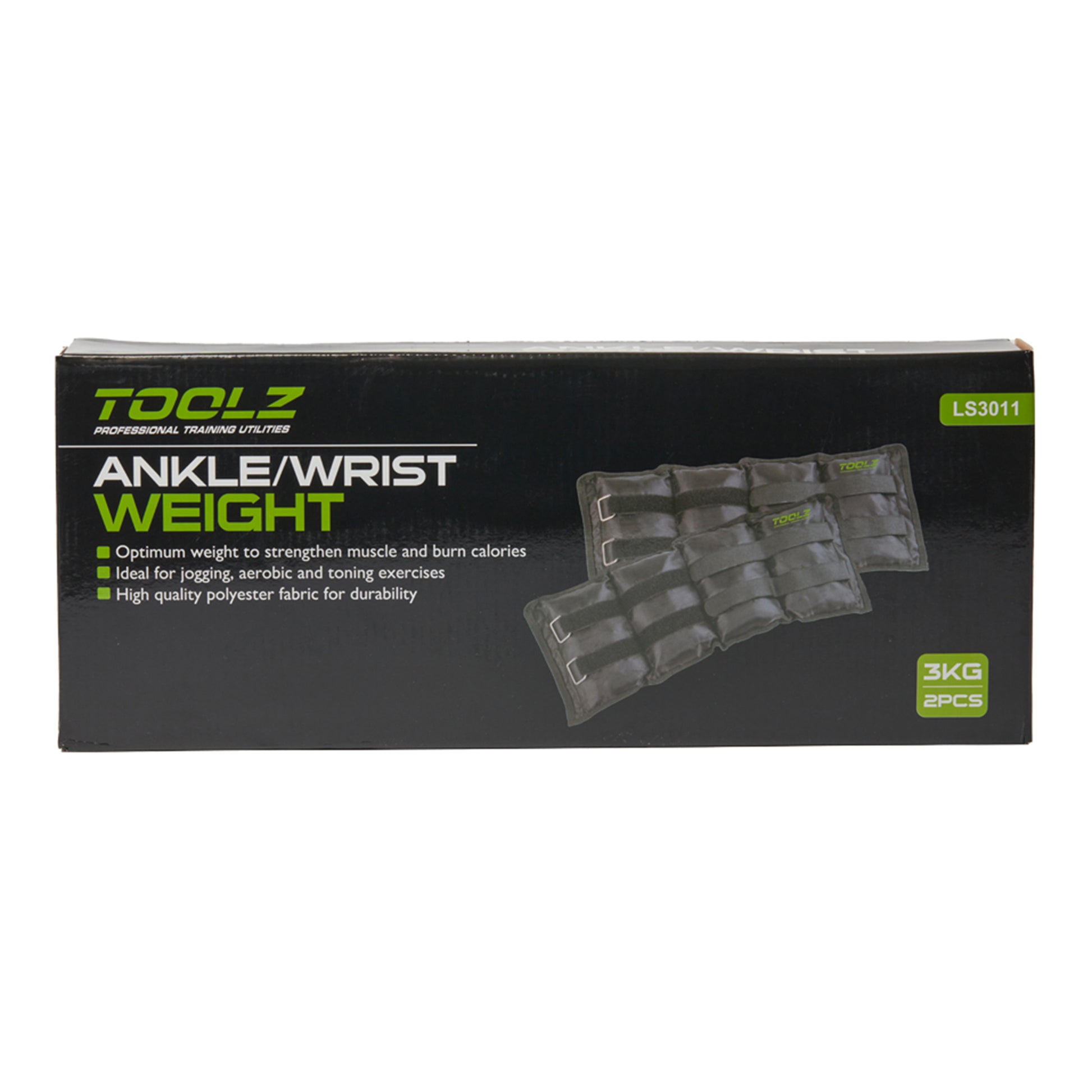 TOOLZ Wrist/Ankle Weight 3kg-2pcs Vægtmanchetter-Sort