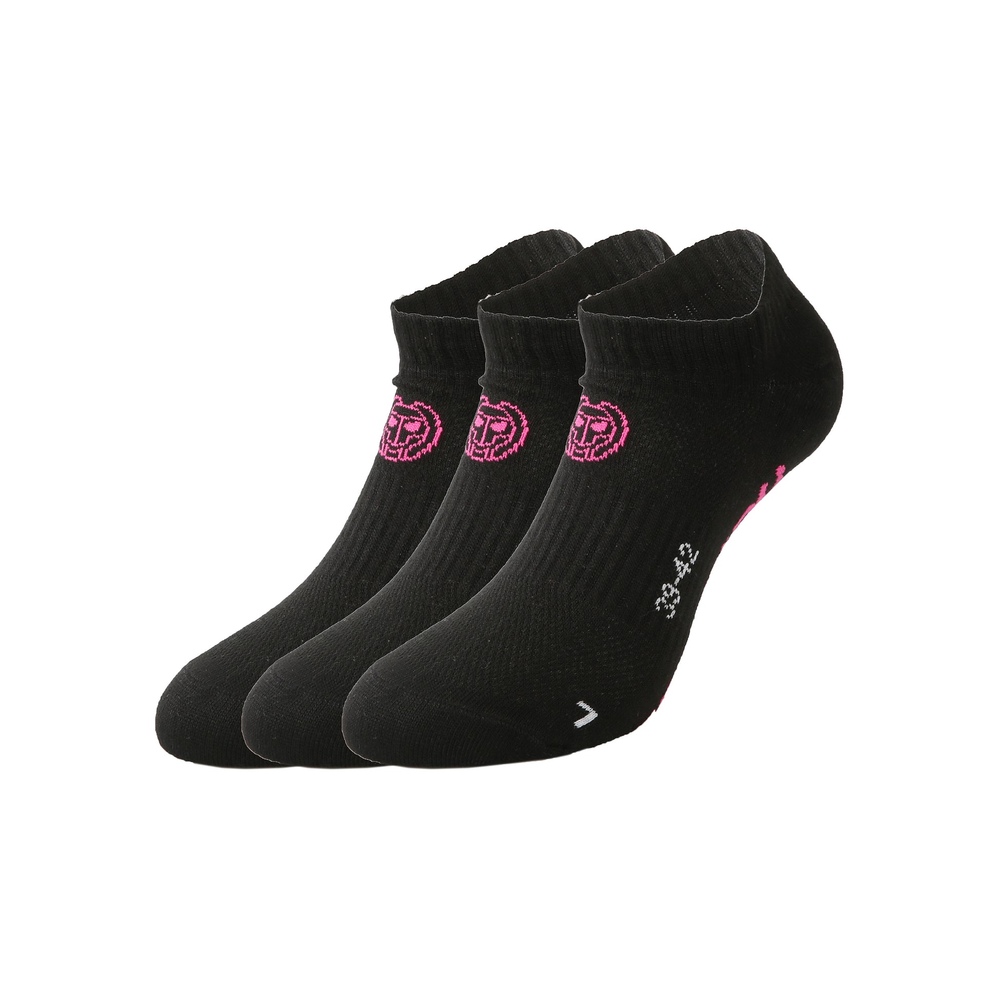 BIDI BADU Karli Tech No-Show Sportssokker Pakke Med 3-Sort,Pink
