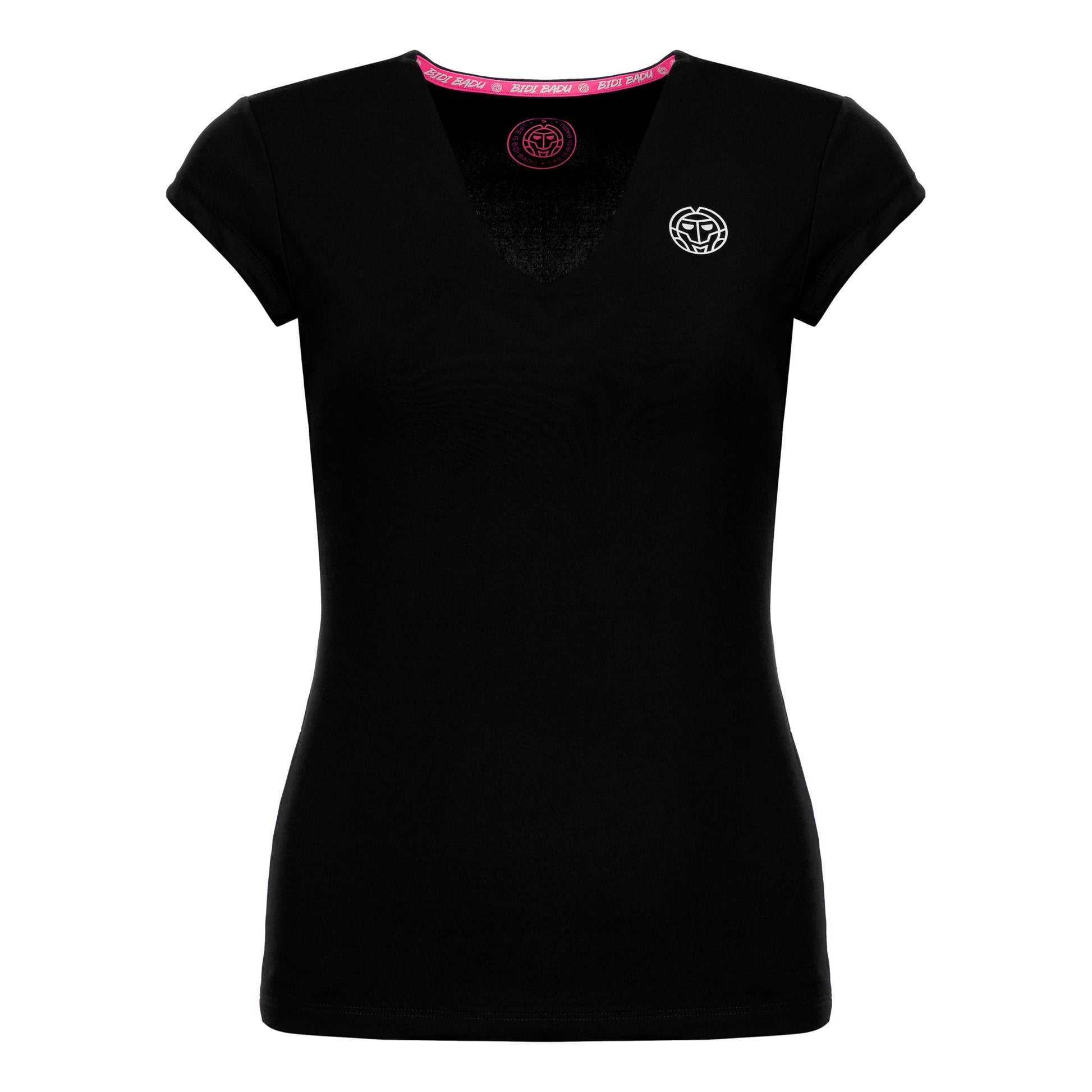 BIDI BADU Bella 2.0 Tech V-Neck T-shirt Damer - sort, hvid