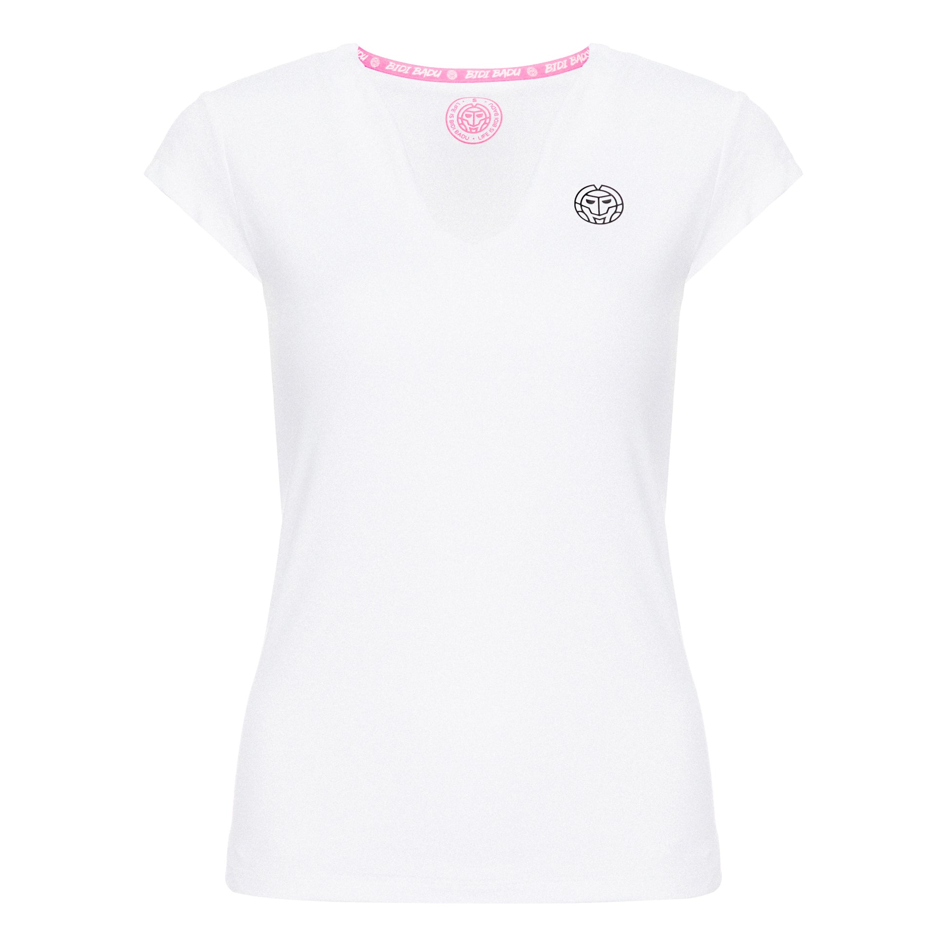 BIDI BADU Bella 2.0 Tech V-Neck T-shirt Damer - hvid, sort