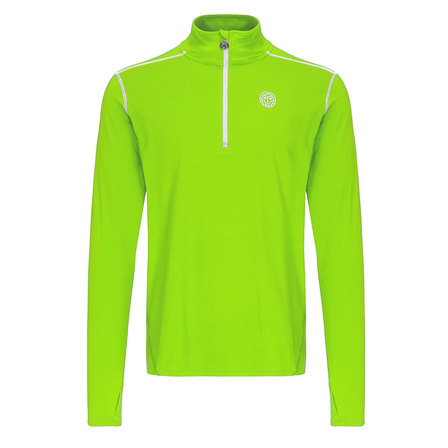 BIDI BADU Zac Tech Half Zip Shirt,Langærmet Herrer-Neongrøn,Hvid
