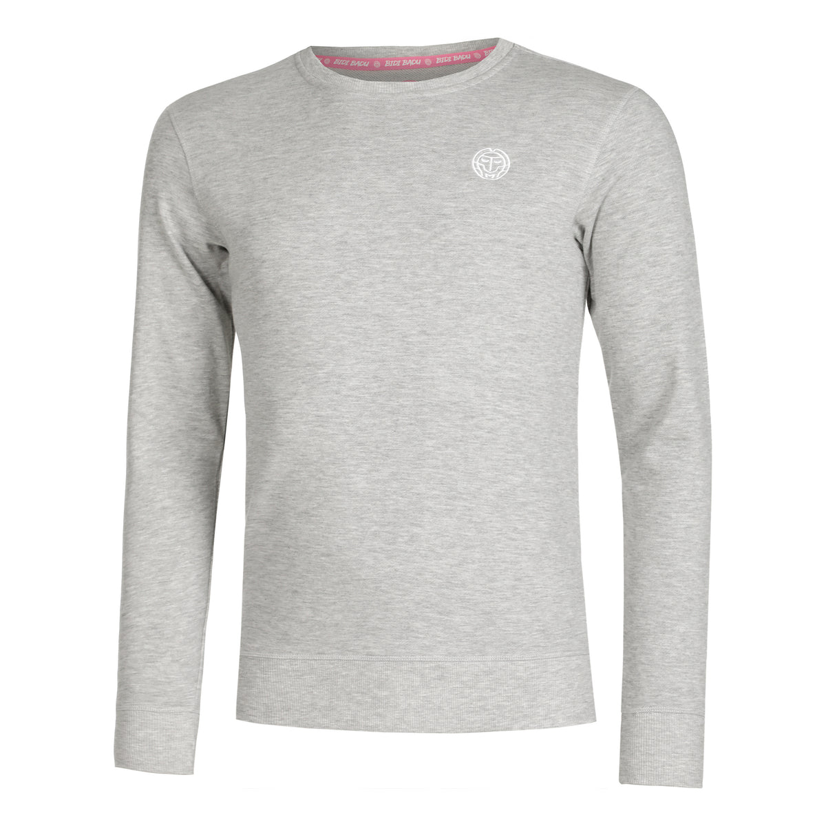 BIDI BADU Chaka Basic Crew Sweatshirt Herrer - lysegrå, hvid