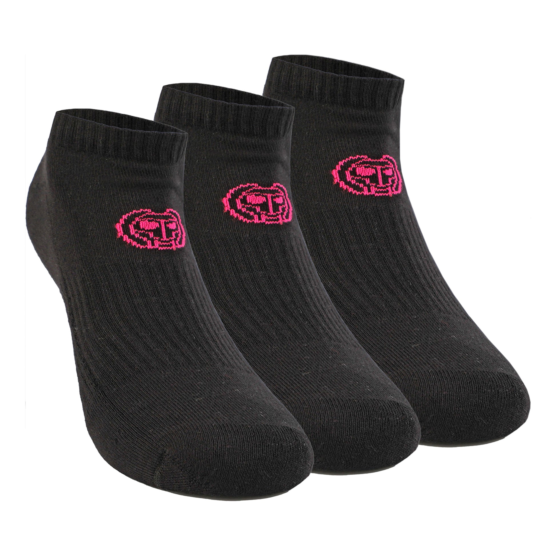 BIDI BADU Leana No Show Tech Sportssokker Pakke Med 3 Damer-Sort,Pink