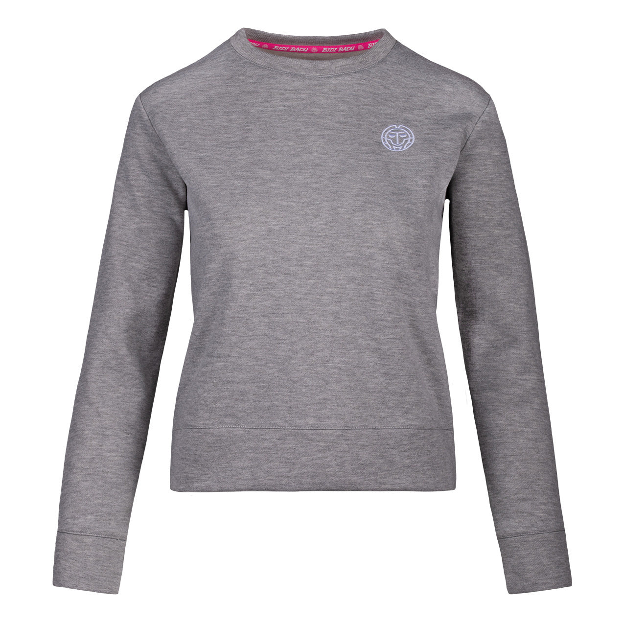 BIDI BADU Mirella Basic Crew Sweatshirt Damer-Lysegrå,Hvid